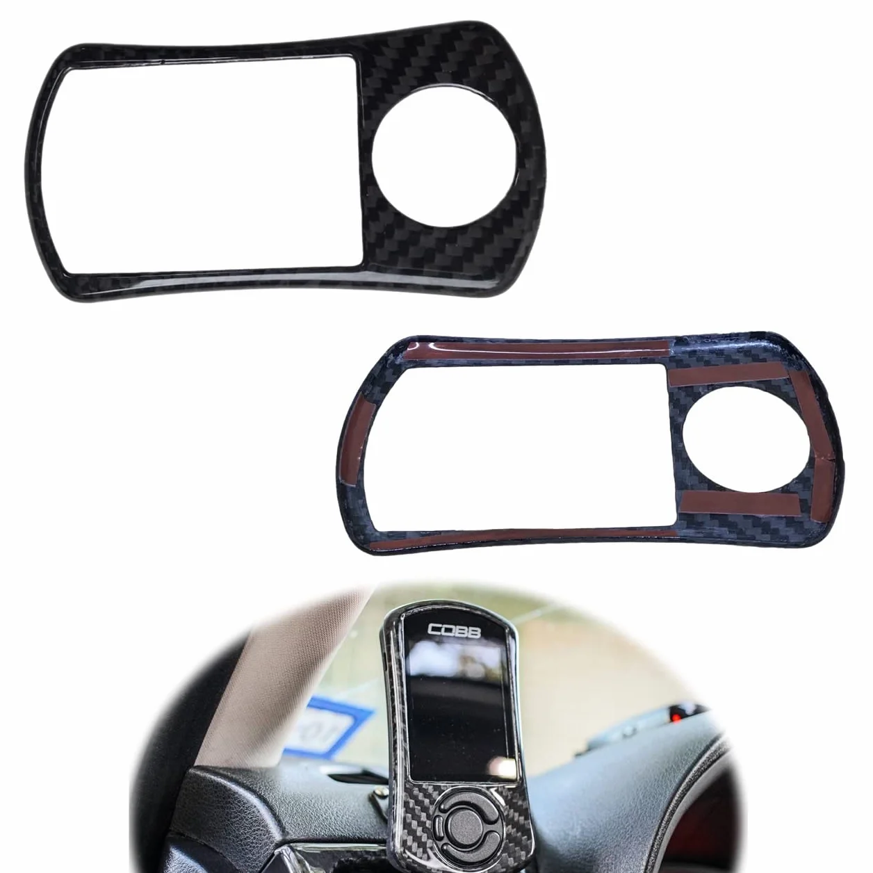 Prawdziwa sucha nakładka z włókna węglowego, dodatkowa osłona płyty czołowej, kompatybilna z Cobb Subaru ACCESSPORT V3 (AP3-SUB-004)