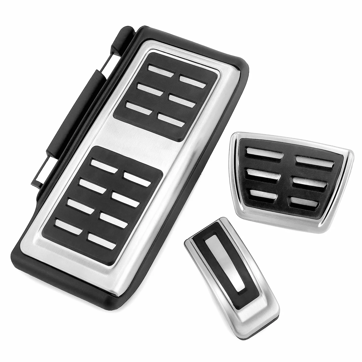 QWORK® Osłona na pedały ze stali nierdzewnej podnóżek pedały hamulca osłona na pedały, kompatybilny z VW Golf 7