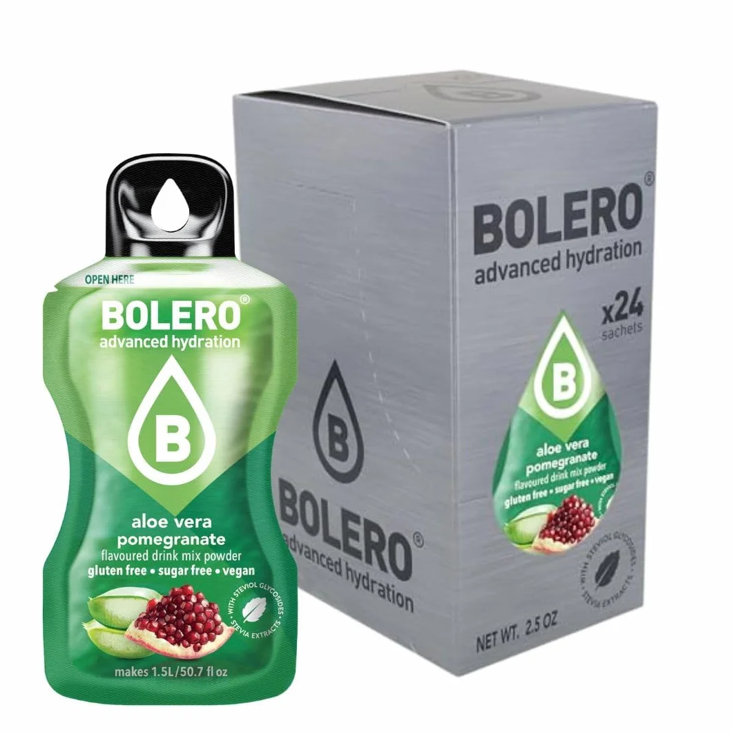 Bolero ALOE VERA POMEGRANATE 24x3g Proszek do napojów bez cukru z witaminą C bezglutenowy wegański