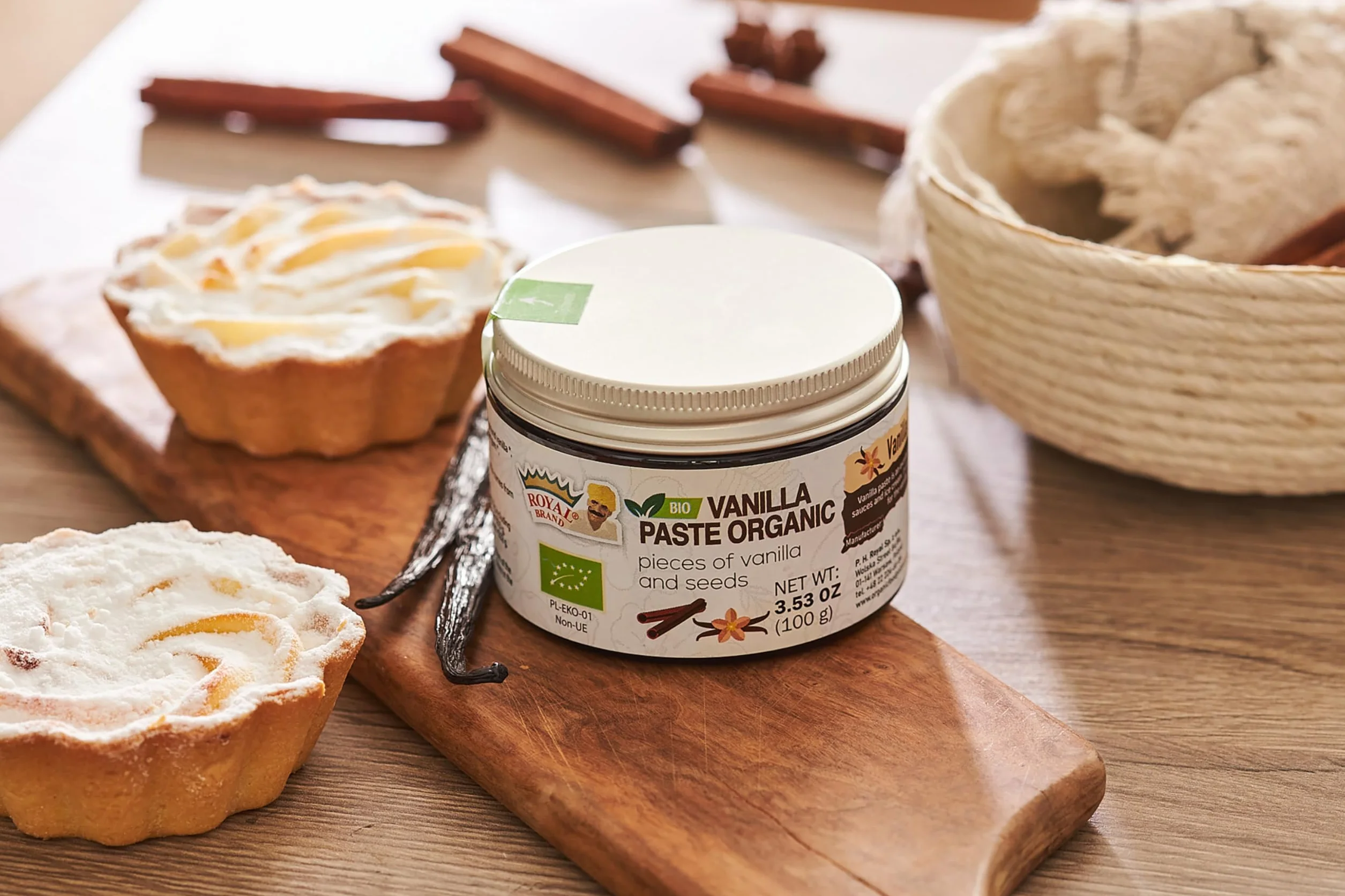 Ekologiczna pasta waniliowa 100 g z kawałkami laski wanilii do pieczenia
