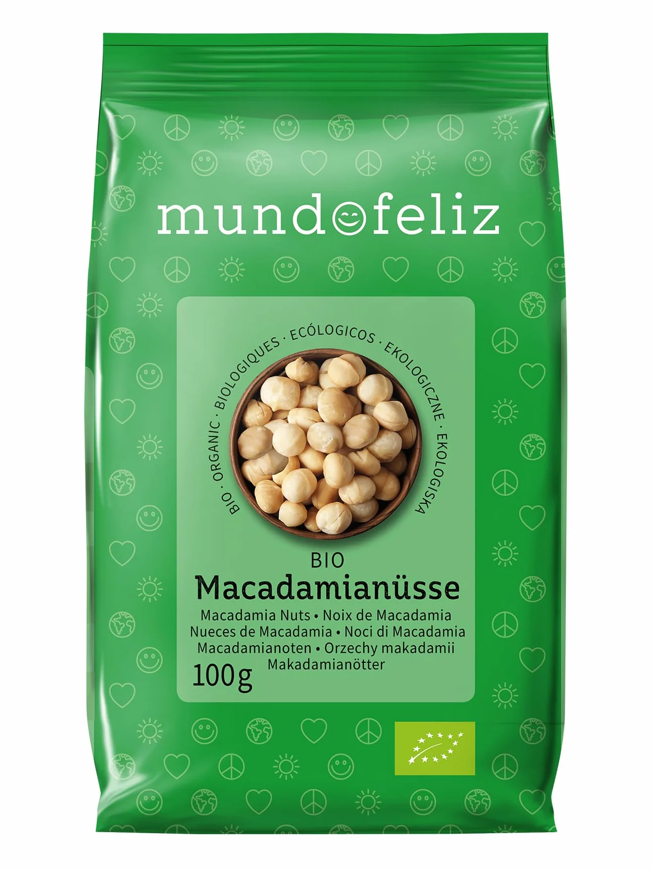 Mundo Feliz Organiczne Surowe Orzechy Makadamia 5 X 100 G
