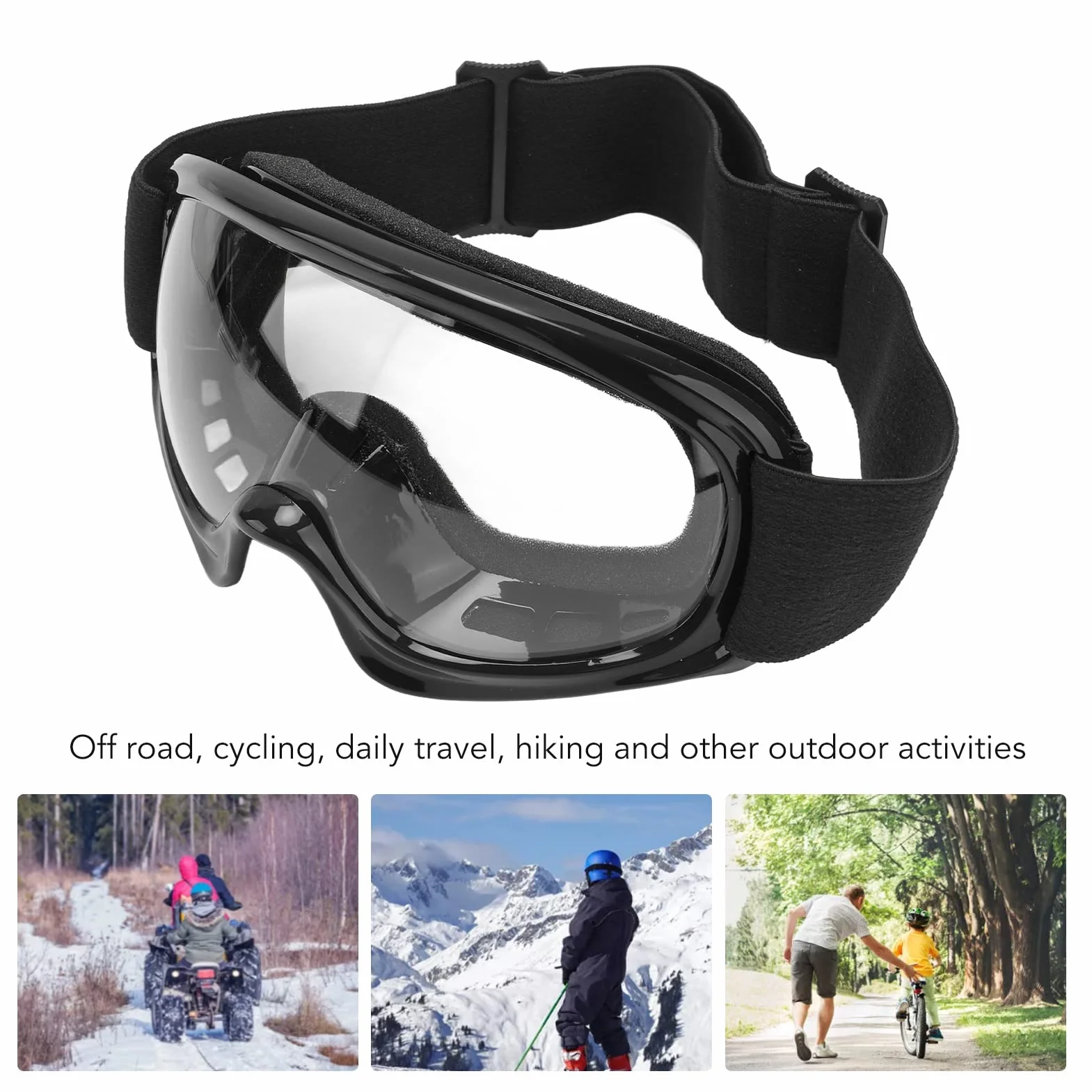 Gogle Dirt Bike, Wiatroodporne Gogle Motocyklowe Motocross, Regulowane Wygodne Gogle Snowboardowe, Gogle ATV do Jazdy na Rowerze Przełajowym Codzienne Podróże Wspinaczka Górska