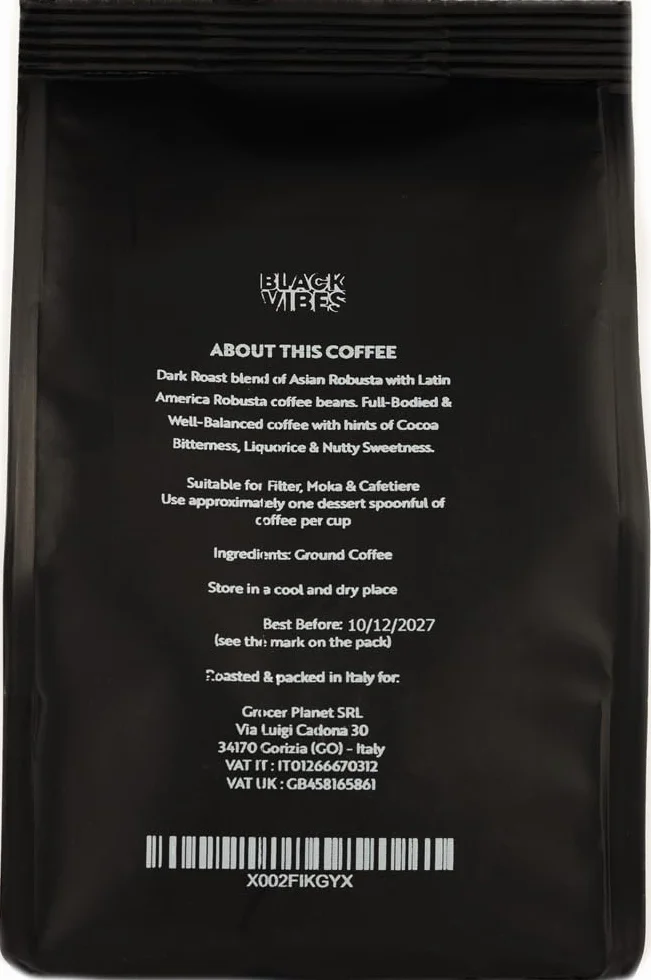 Kawa Mielona Black Vibes Intenso Ciemno Palona Robusta 227g