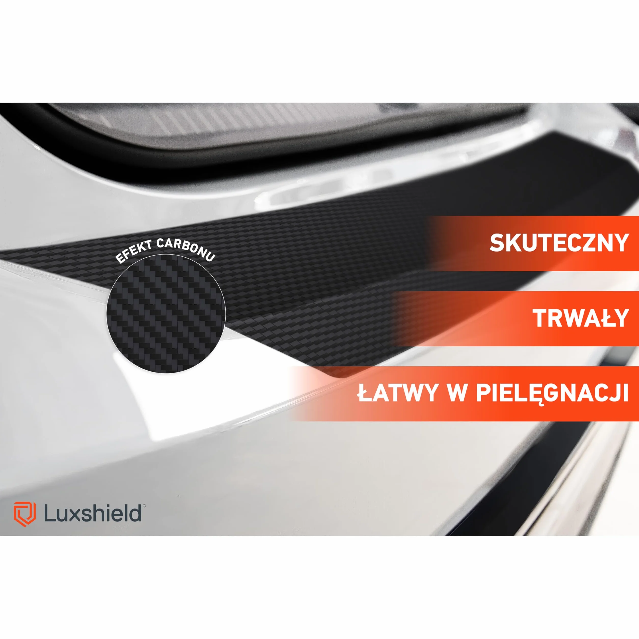 Luxshield folia ochronna na krawędź załadunkową kompatybilny z BMW X1 3 (III) U11 M Sport I 2022-2026 - ochrona przed zarysowaniami, folia ochronna na lakier - czarny karbon