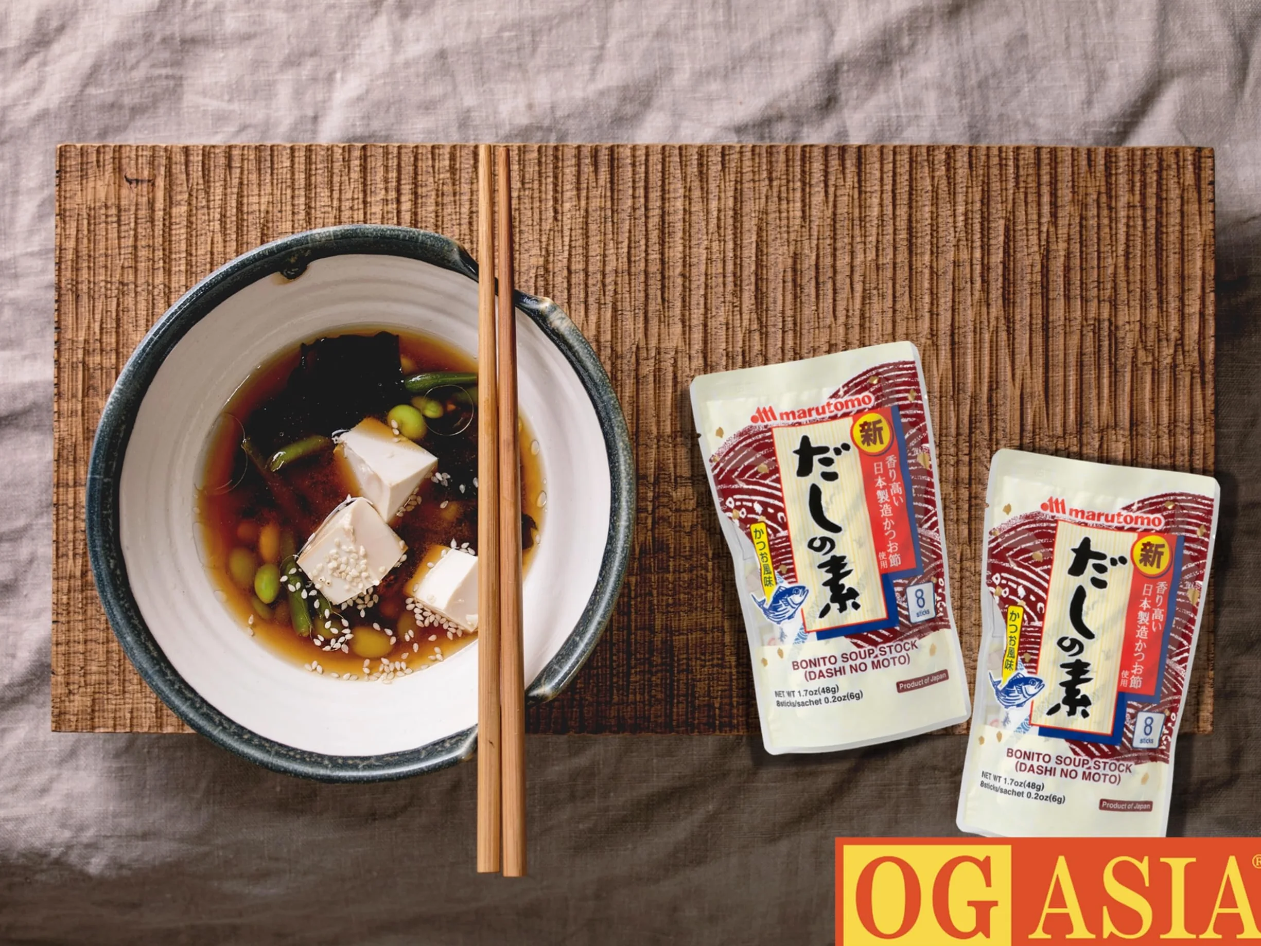 MARUTOMO Dashino Moto - 3-pak - japoński proszek Dashi 3-pak - porcjowane do zupy miso - autentyczny smak Umami - OG ASIA - 144 g