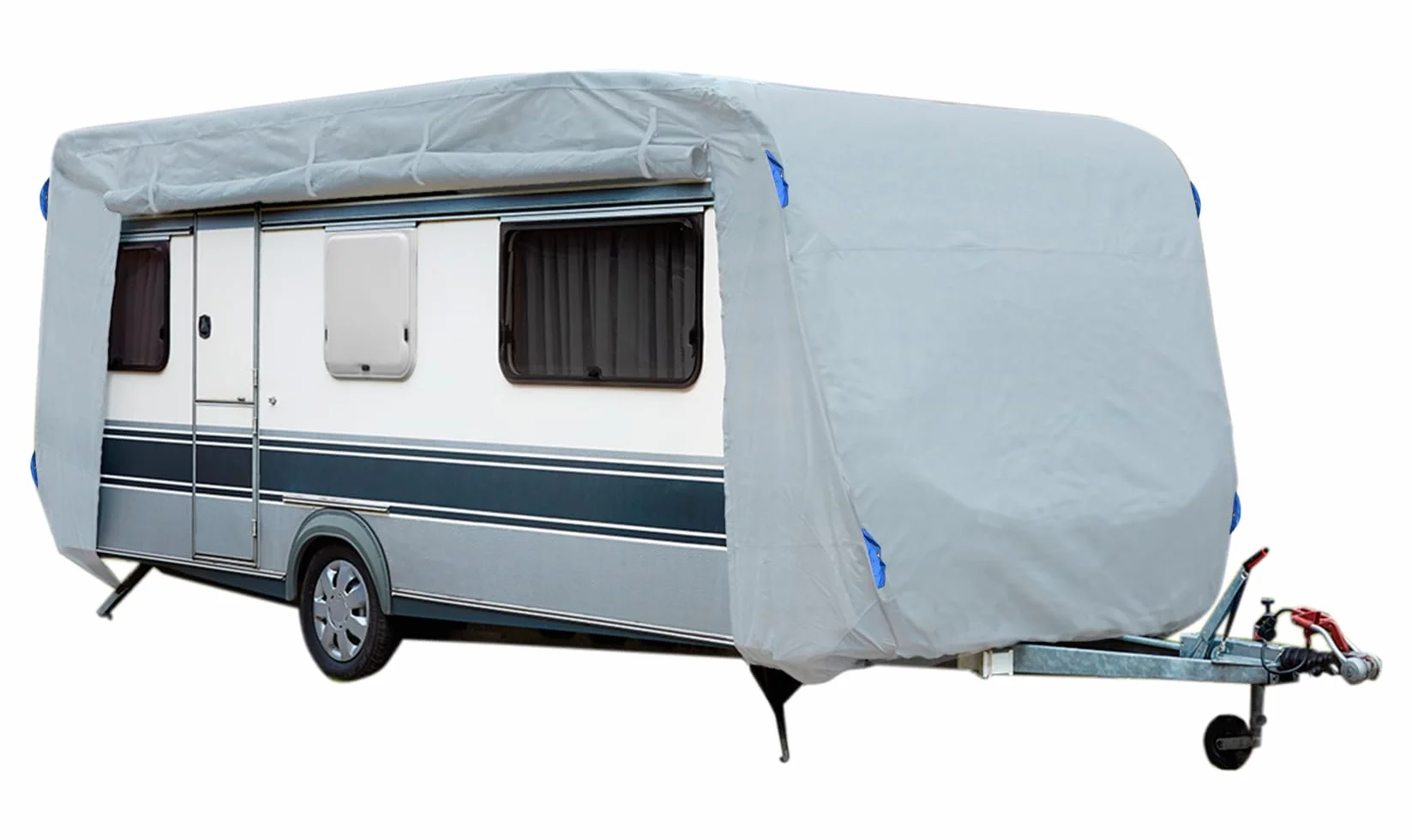 GreenYard® Pokrowiec na przyczepę kempingową lub kamper | Rozmiar M 550 x 250 x 220 cm | Osłona kempingowa | Ochrona przed kurzem i wilgocią | Oddychający | Trwały