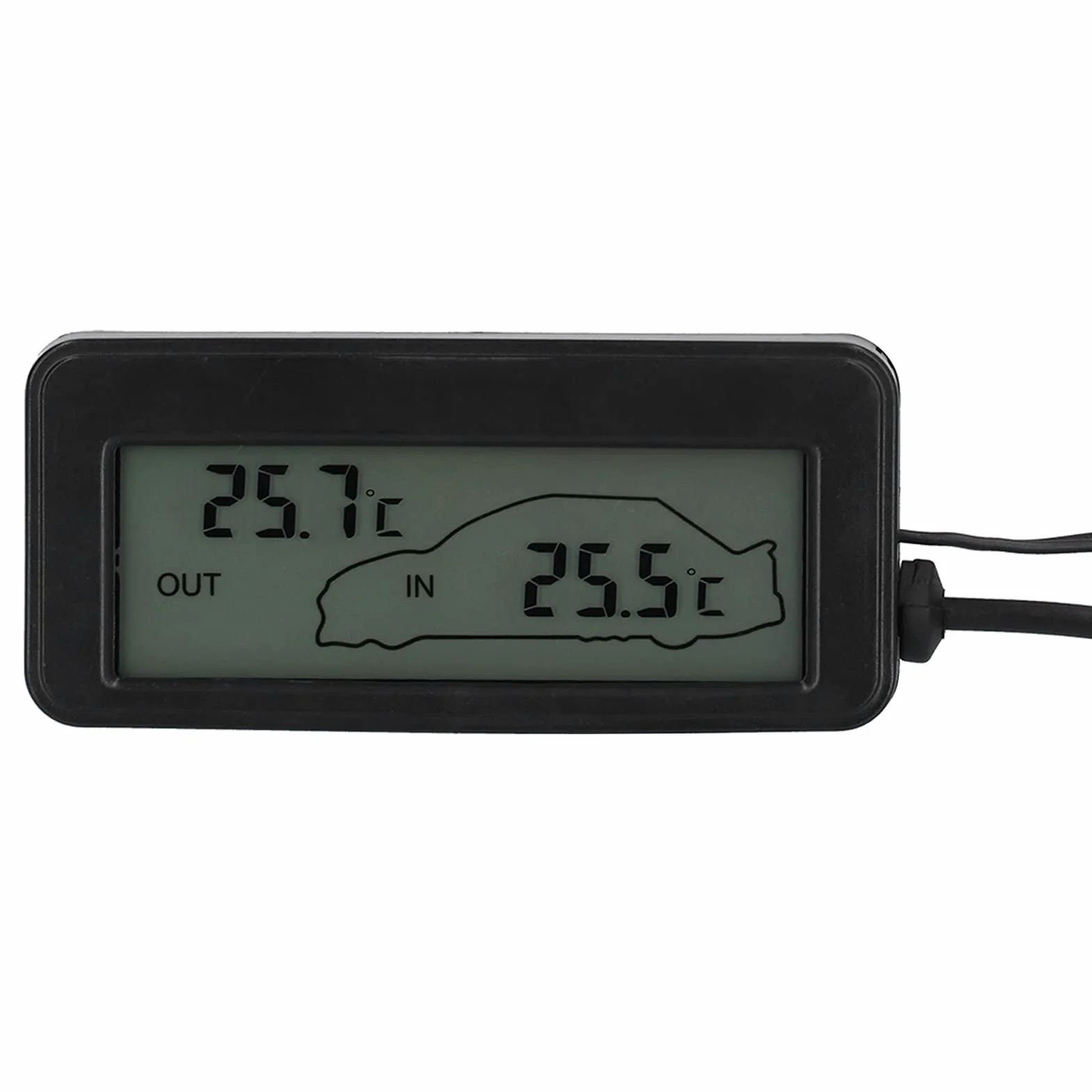 Termometr Samochodowy, Uniwersalny Mini Cyfrowy Miernik Temperatury DC 12 V Z Podświetlanym Wyświetlaczem LCD Do Samochodów(Zielony)