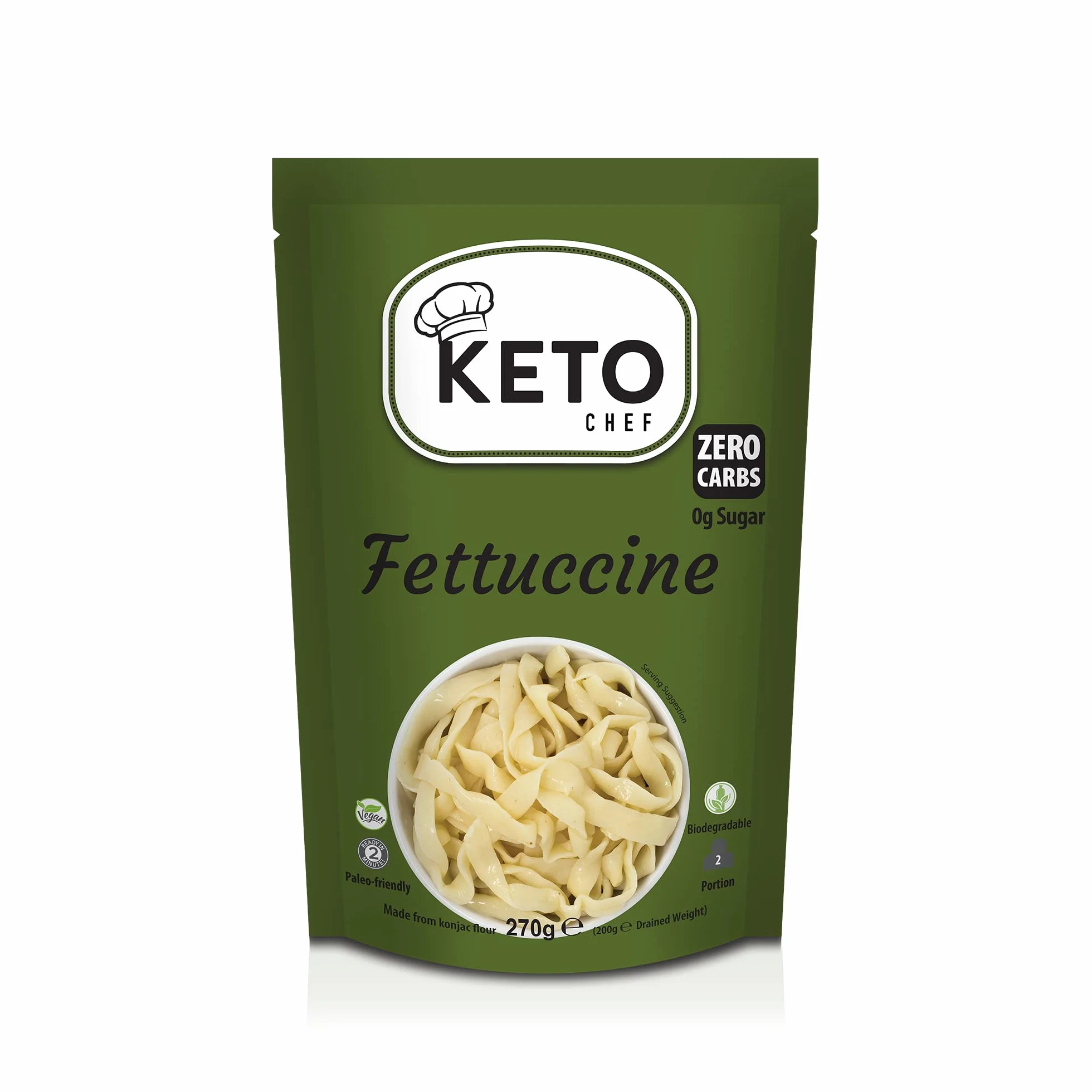 Keto Vegan Fettuccine Makaron do makaronu – Konjac mąka makaronowa, bez cukru i glutenu, zawiera zero tłuszczu, zdrowe jedzenie dietetyczne o niskiej kalorii, gotowe do spożycia (270 g)