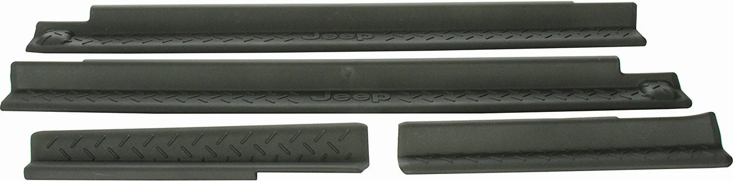 Mopar Oryginalne akcesoria Jeep 82210106 czarna plastikowa osłona progu drzwi