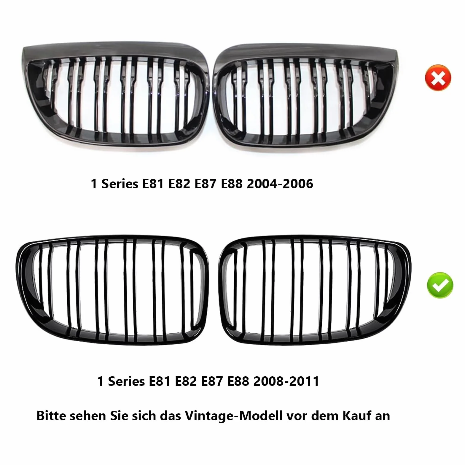 E81 E82 grill chłodnicy do BMW serii 1 E81 E82 E87 E88 120I 128I 130I 135I LCL grill 2008-2011 nerki podwójna listwa sportowa połysk czarny