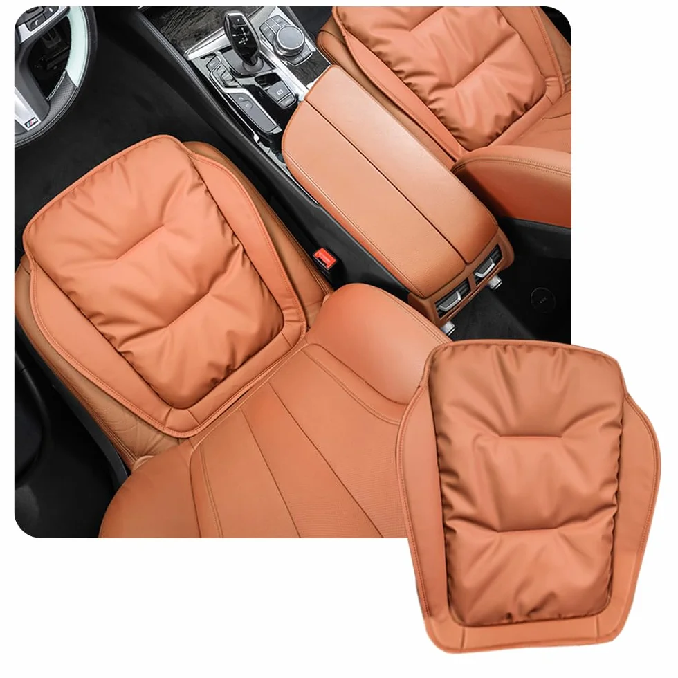 ontto Poduszki na siedzenia samochodowe, poduszki na przednie siedzenia, antypoślizgowe, pasują do BMW 1, 2, 3, 4, X1, X2, X3, X5, X7, IX1, IX40, F10, F20, G20, G20, G30, GT, akcesoria, brązowe, A