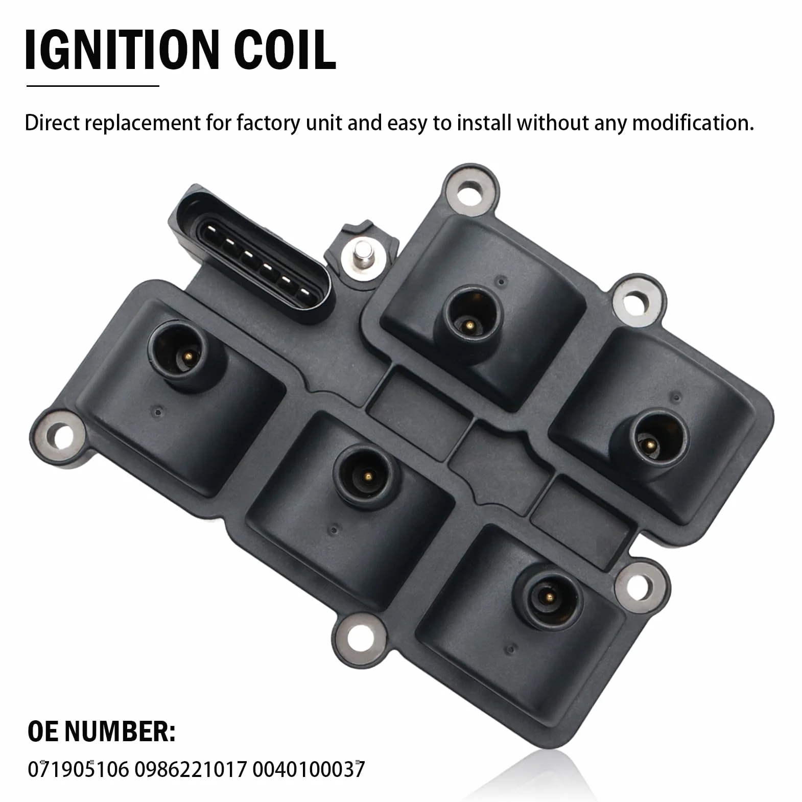 071905106 Cewka zapłonowa do VW Golf 4 Bora 2.3 V5 Passat B5 2.3 VR5 V5 Seat Toledo 2 silnik cewka zapłonowa Golf IV Toledo II 0986221017 0040100037