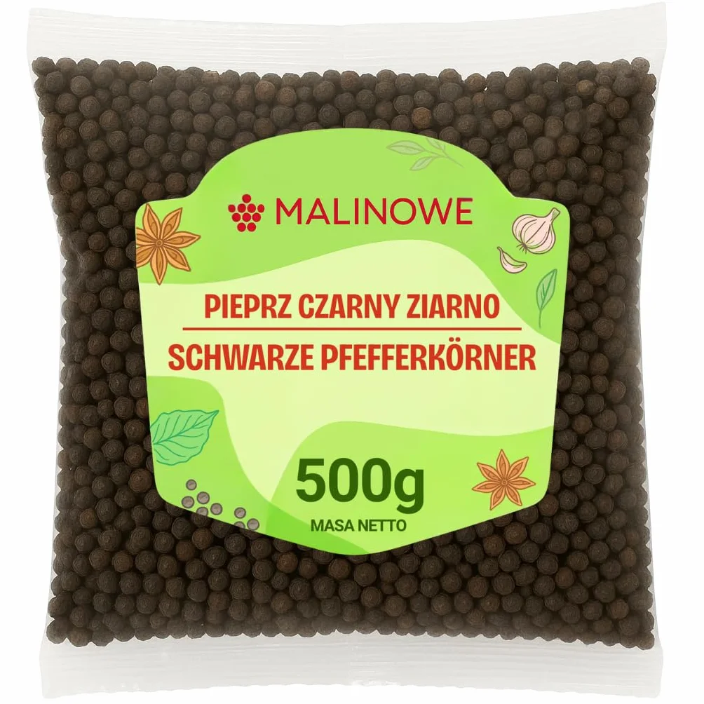 Malinowe PIEPRZ CZARNY ZIARNO 500g Mocny Aromat Pikantny