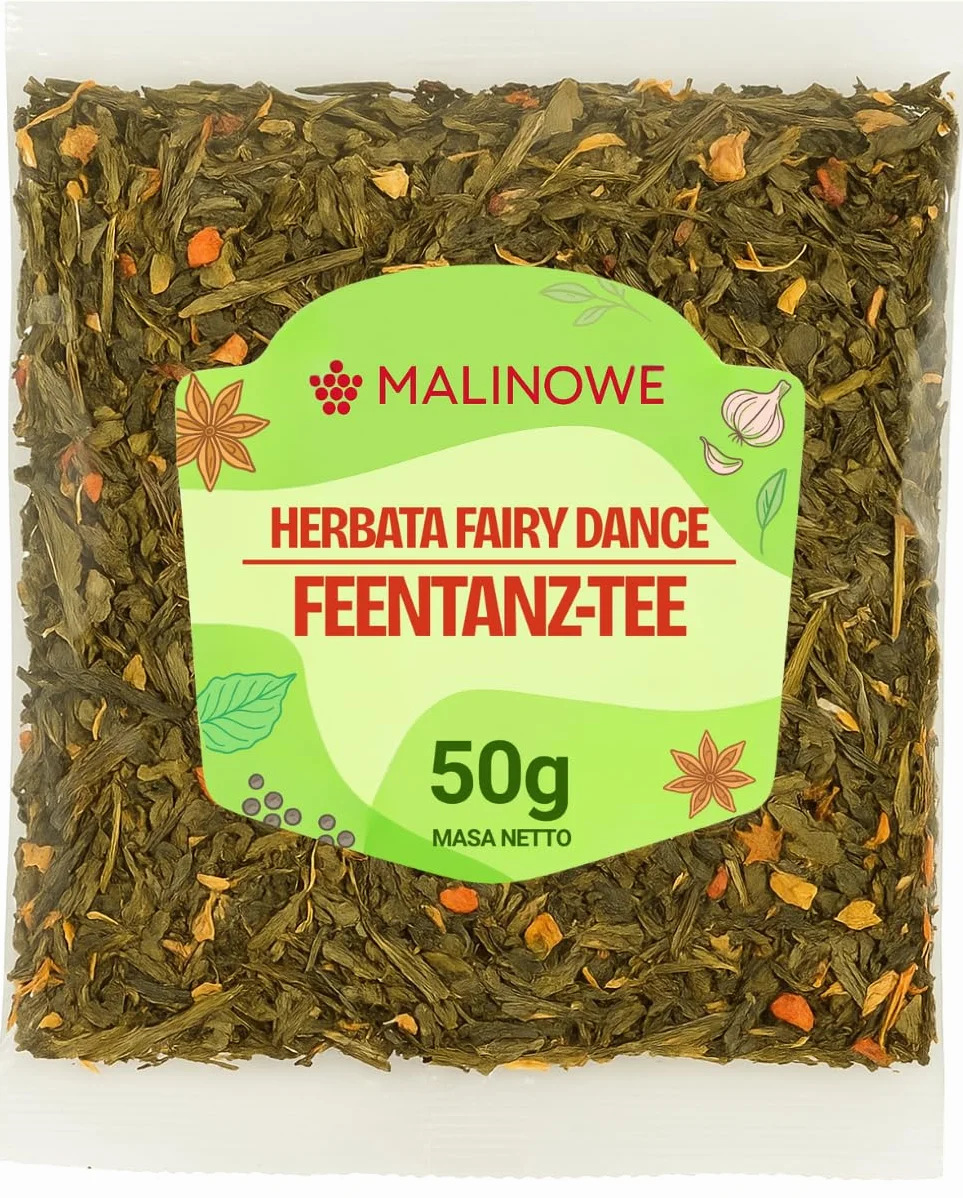 Malinowe HERBATA FAIRY DANCE 50g Herbata Zielona z Truskawką