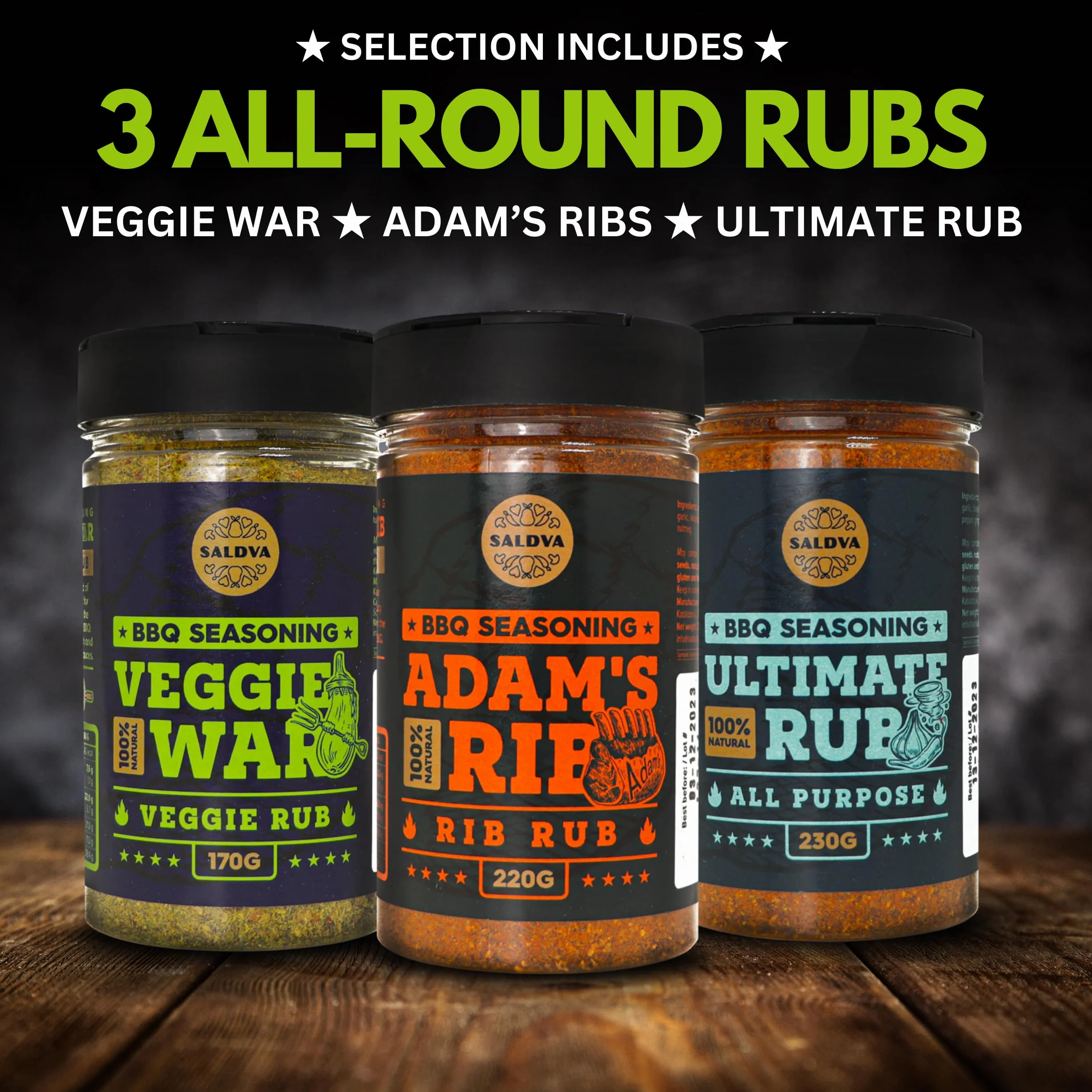 Zestaw przypraw do grilla Święta Krowa żeberko Adama skrzydła anioła świnka Ultimate Rub & Veggie War 6 sztuk naturalny