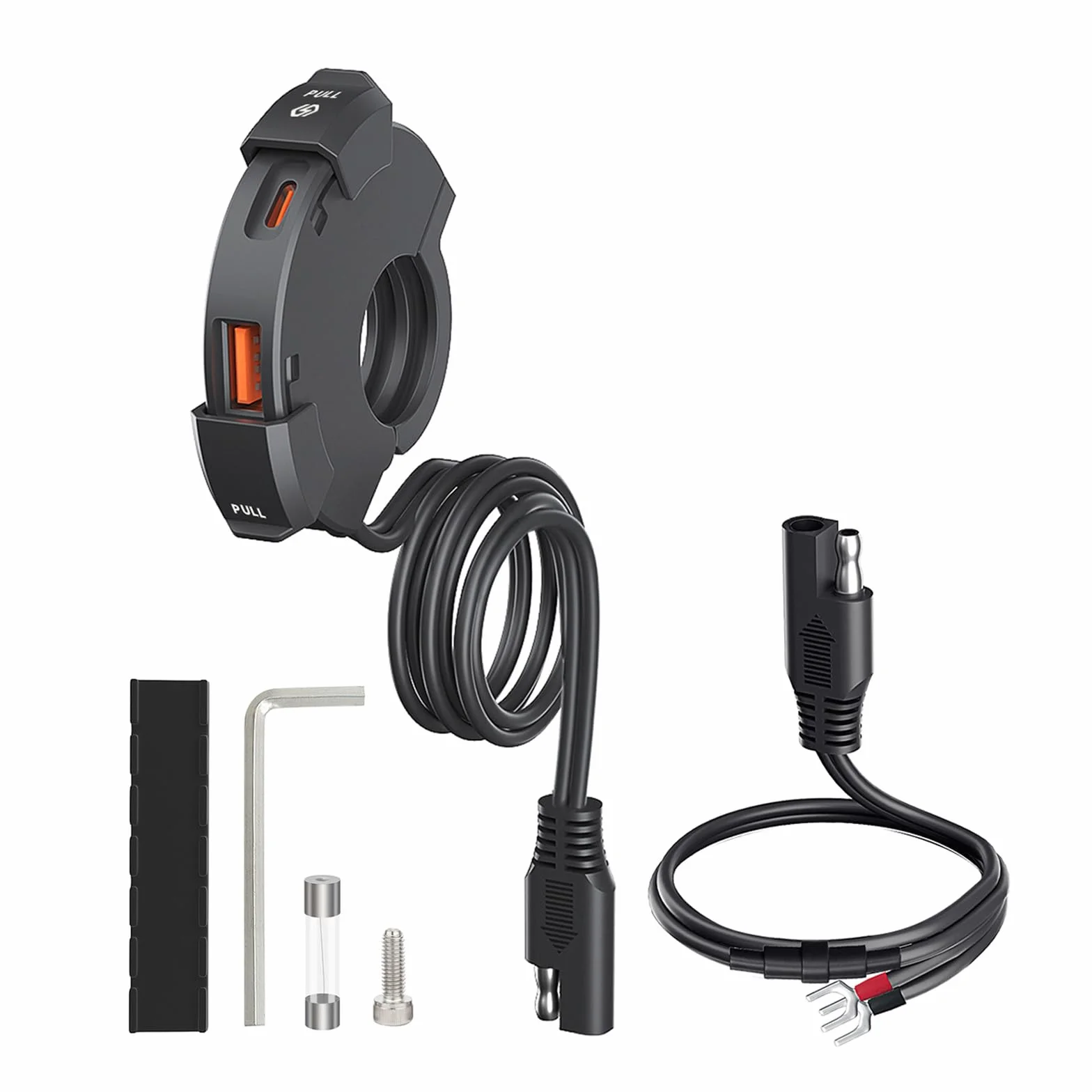 Gniazdo USB Moto,Wodoodporna ładowarka USB,QC3.0 18 W Typ C PD 30 W Wodoodporny Moto Telefon Ładowarka SAE do USB Adapter