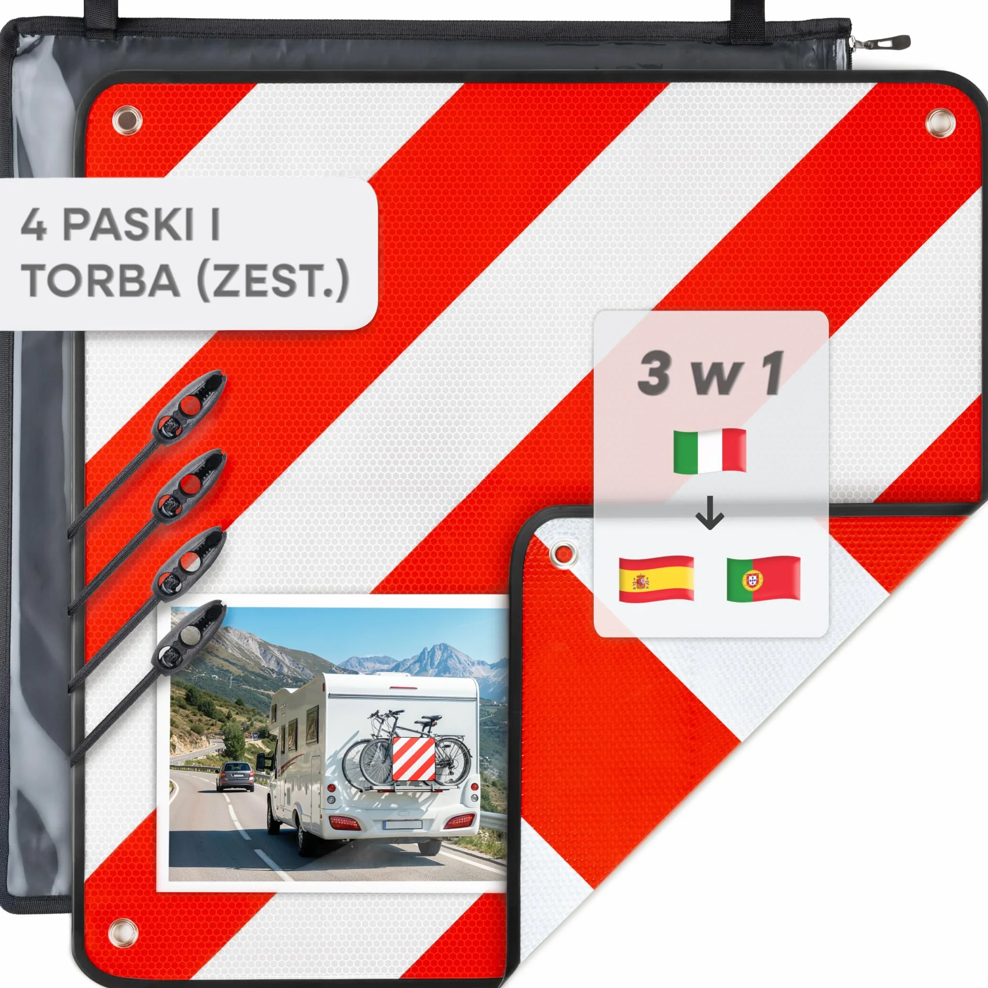 Prowiste Tablica ostrzegawcza na bagażnik rowerowy 50×50 cm Aluminium ECE R70