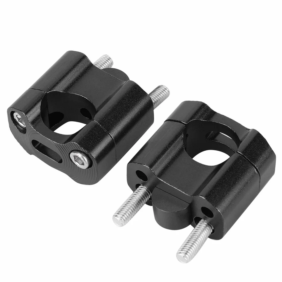 Zaciski do Mocowania na kierownicę Motocykla 22mm 28mm 1/8 Cala 7/8 Cala Adapter Podwyższający CNC Aluminium Czarny