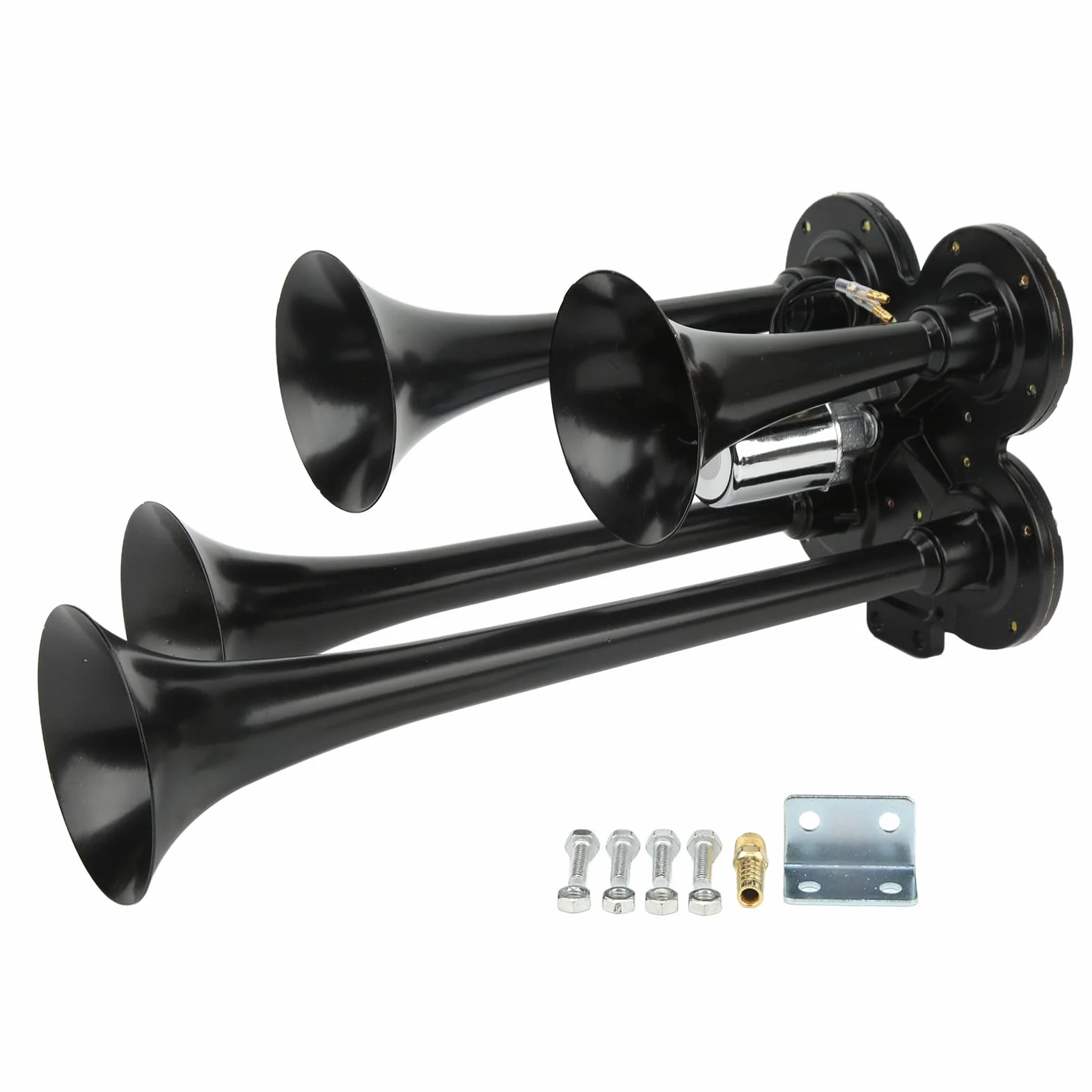 Aramox Train Air Horn Pasuje do Samochodów Ciężarowych łodzie Pociągi, 4 Trąbki Kompresor Horn 150DB 12V Super Loud Universal