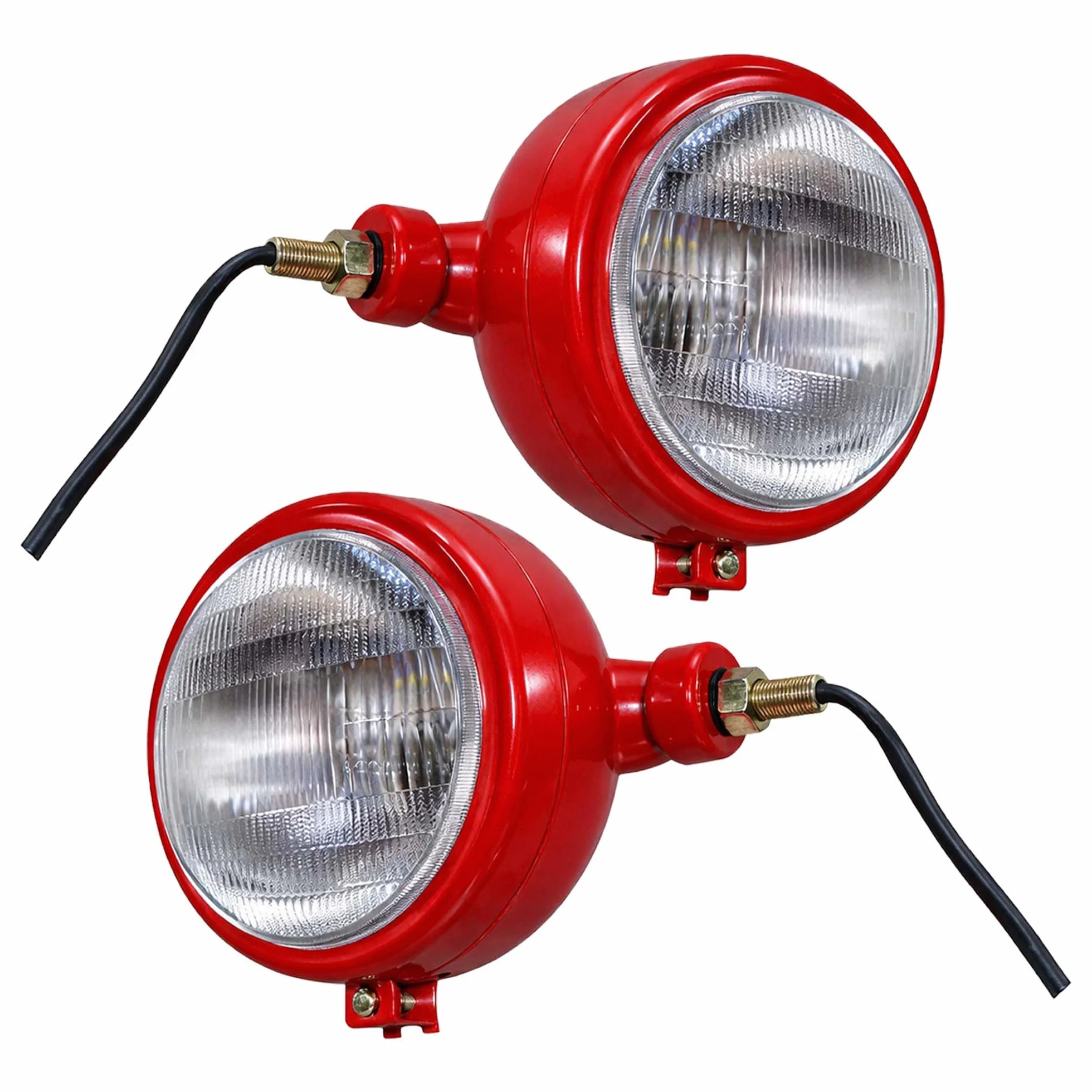 APSMOTIV Czerwone Reflektory Zestawy Świetlne w Stylu Butlera z Żarówkami 12v Kompatybilne z David Brown 800 700 900 1200 Seria | Massey Ferguson 35 35X 65 765 | Światła Ciągnika B250 B275 B414 B444