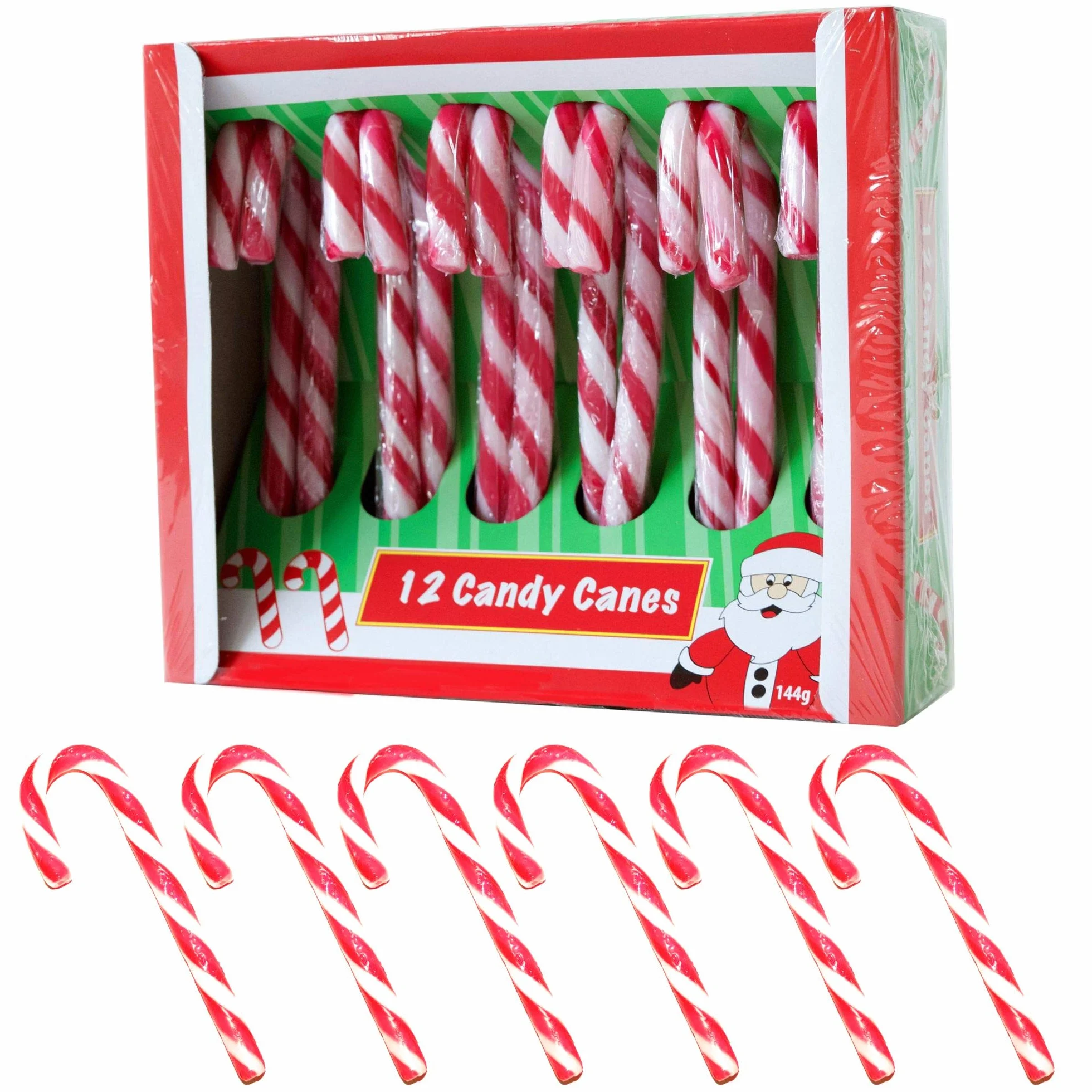 Becky´s 12 lasek cukrowych – Candy Canes – smak truskawkowy, czerwony biały – 12 sztuk, po 12 g