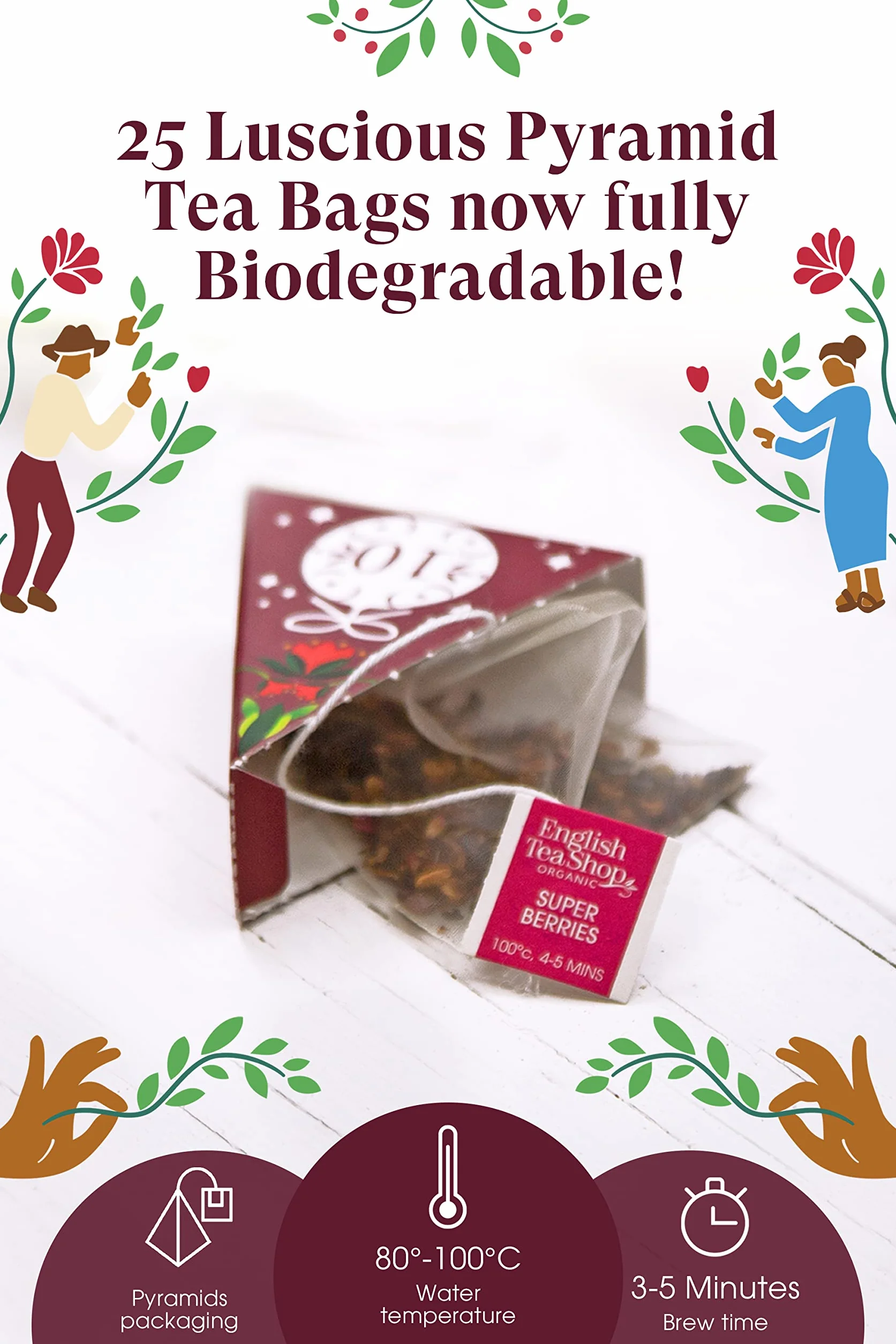 English Tea Shop Organiczny Kalendarz Adwentowy 25 Piramid Saszetek Herbat