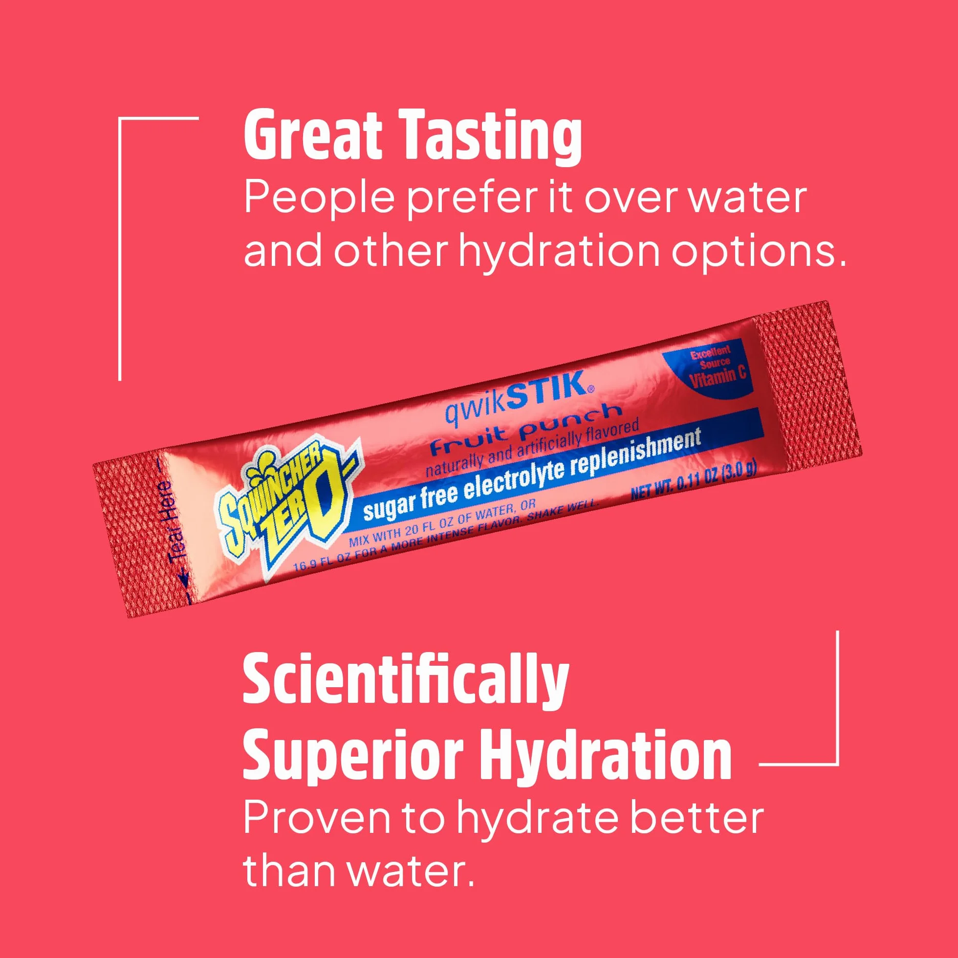 Sqwincher Zero Qwik Stik - Sugar Free Electrolyte Powdered Beverage Mix 060102-FP 060102-FP (opakowanie 50)