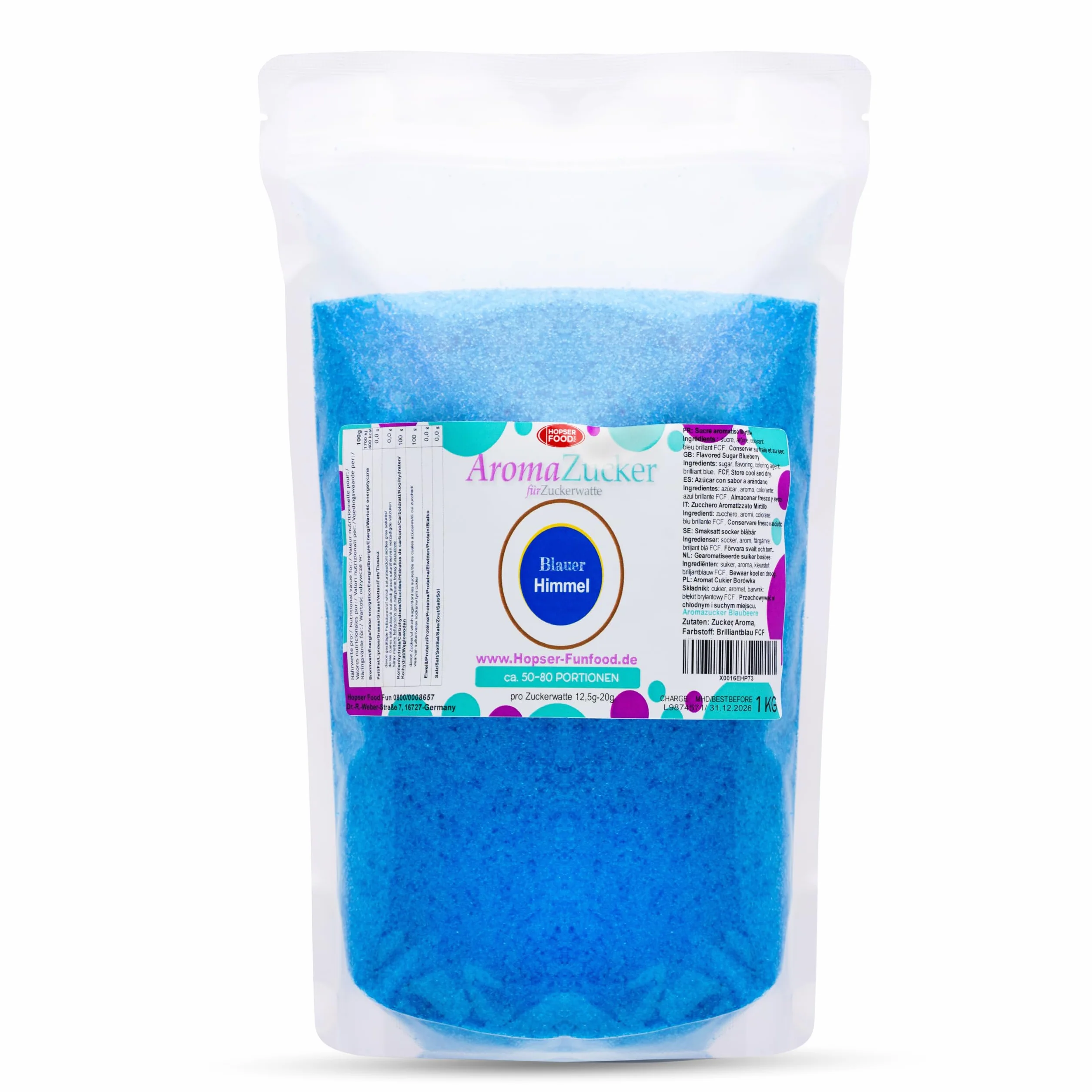 Cukier kolorowy aromatyzowany do waty cukrowej 1 KG