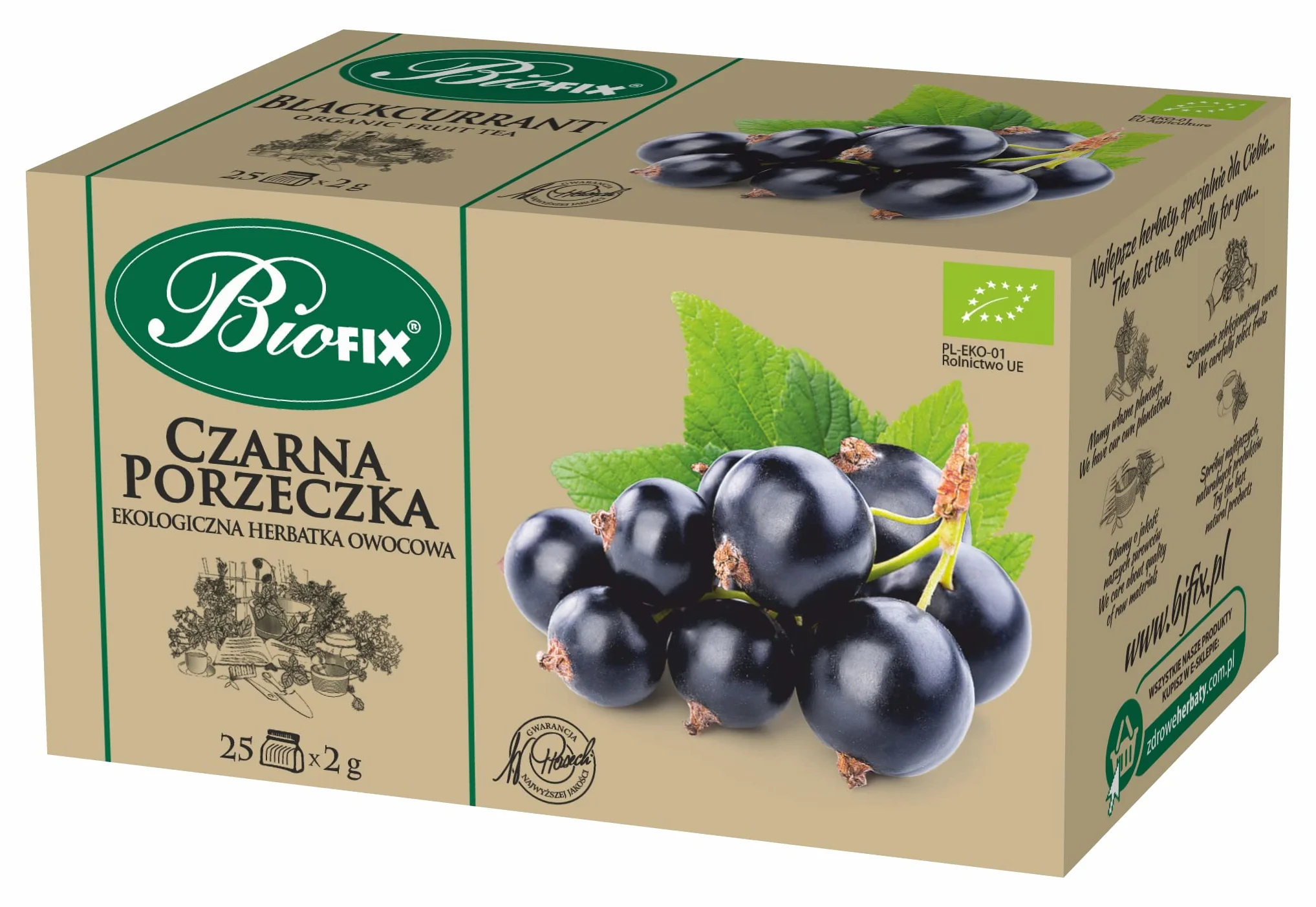 Bifix Ekologiczna Owocowa Herbata, Czarna Porzeczka, 25 sztuk