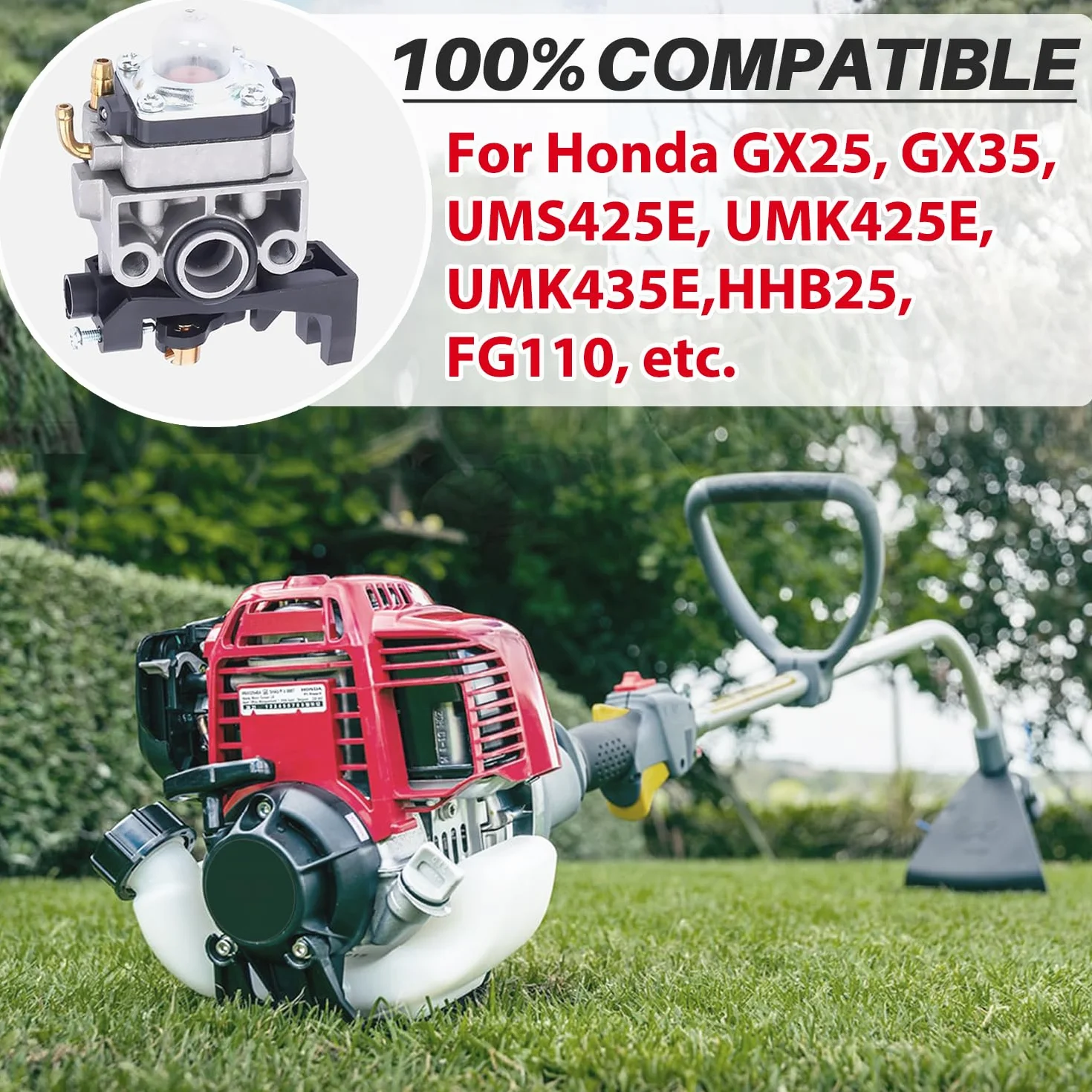 Gaźnik do Honda GX25 GX35 UMS425E UMK425E UMK435E HHB25 FG110 Silnik, JRISBO Części do Podkaszarki i Dmuchawy do Liści Zestaw Gaźników z Uszczelkami, Świeca Zapłonowa, Filtr