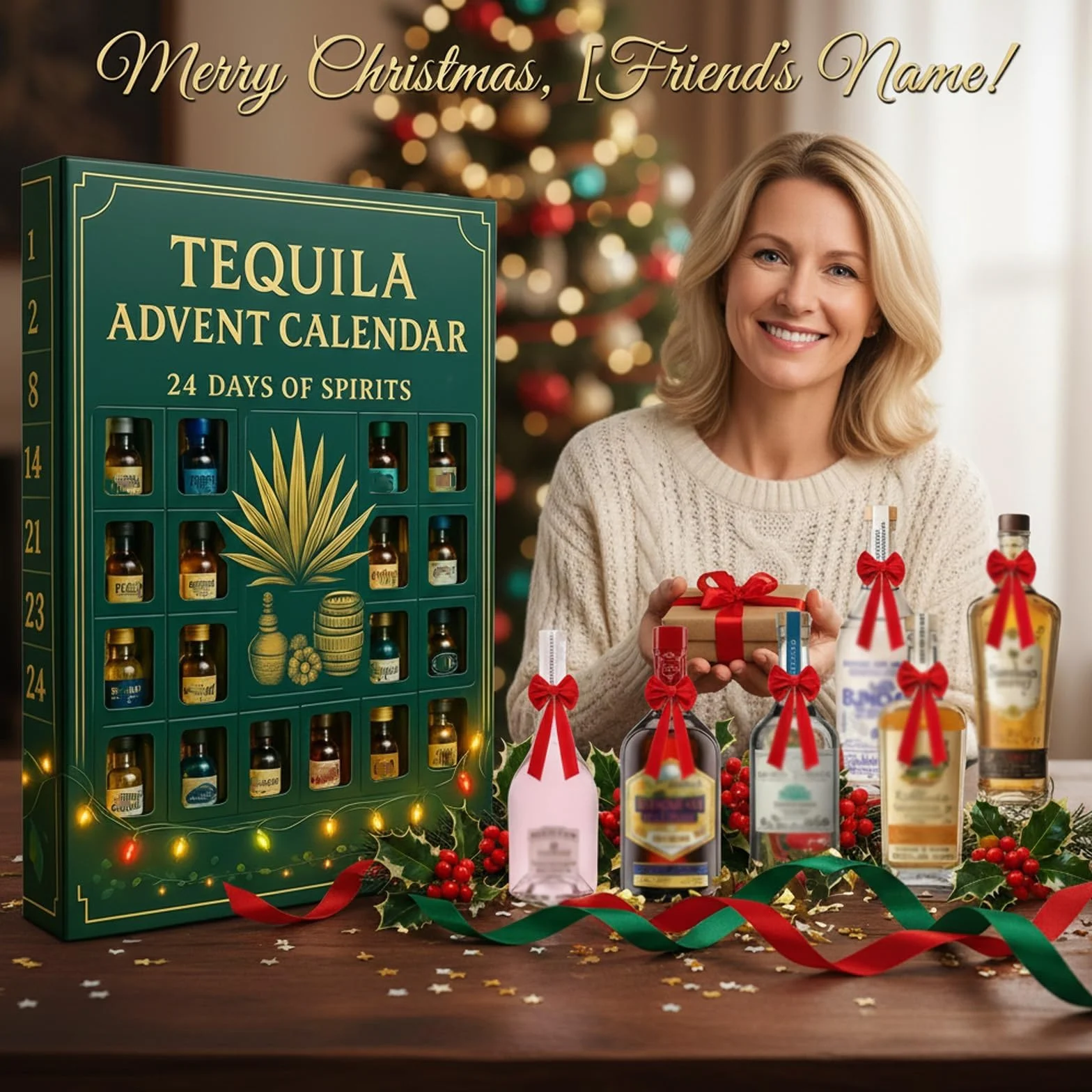 Kalendarz adwentowy z tequilą Blanco Añejo prezent świąteczny 1 szt.