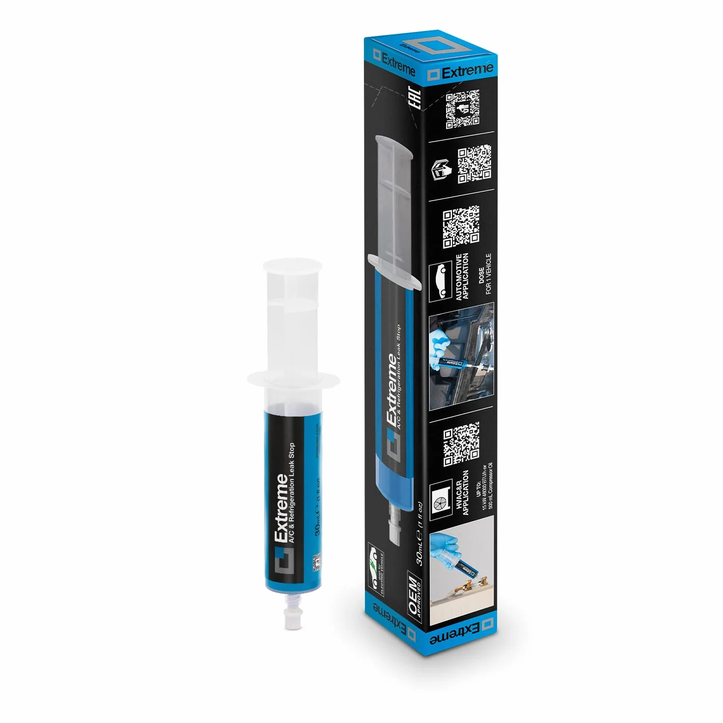 ERRECOM Extreme – 30 ml, Uszczelniacz do Urządzeń Klimatyzacyjnych oraz Chłodniczych, także do Klimatyzacji Samochodowej (bez adapterów)