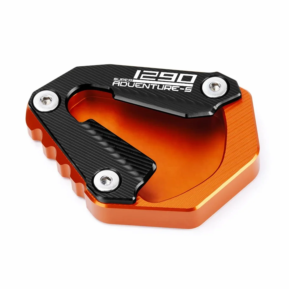 Modeer Kompatybilny z KTM 1290 Super Adventure S 2021-2024 Motocyklowy wspornik CNC, płyta przedłużająca, stojak boczny, pad 1290 ADV 1290 adv 1290S, akcesoria (pomarańczowy/czarny)