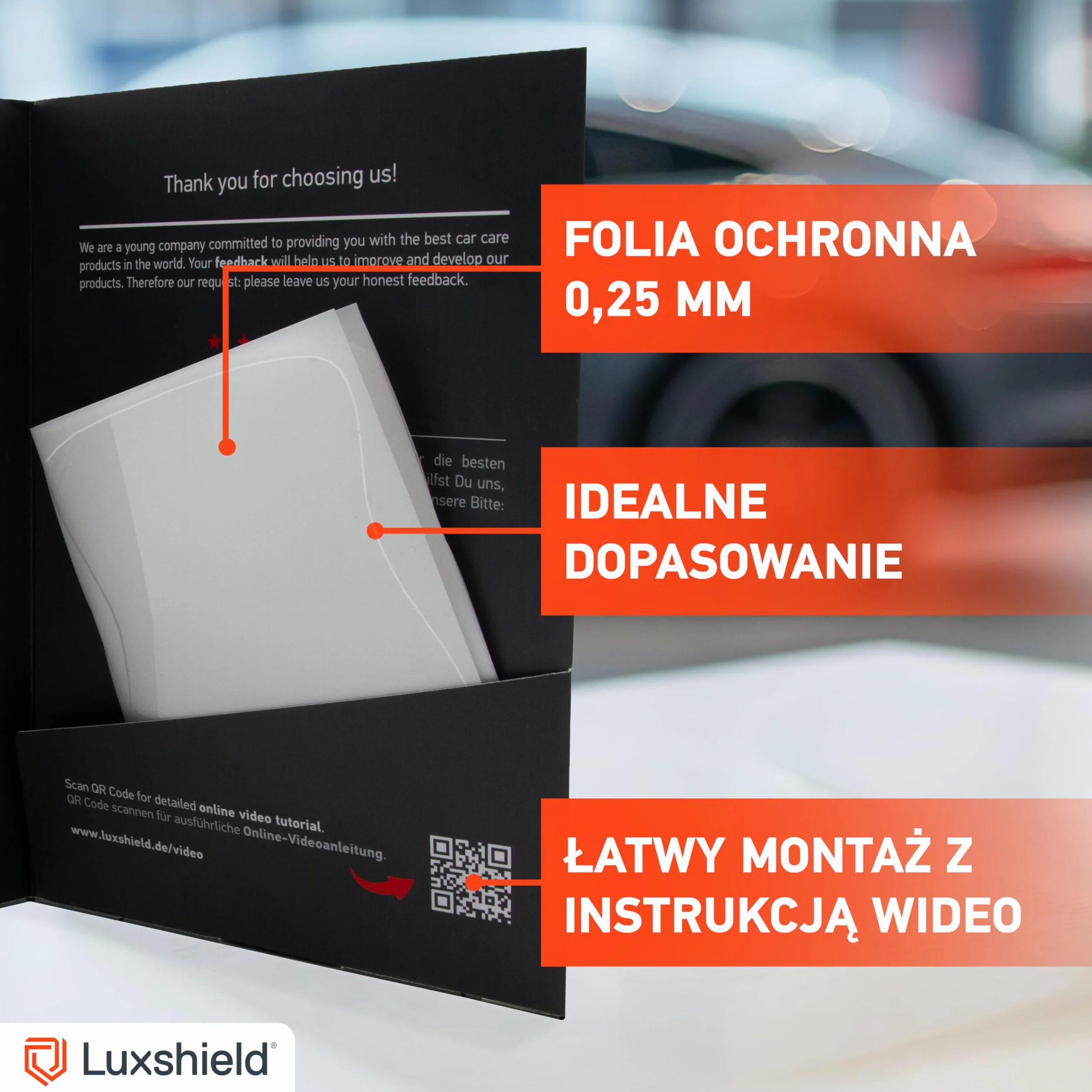 Luxshield folia ochronna na klamki kompatybilny z Renault Captur II I 2020-2026 - ochrona przed zarysowaniami, folia ochronna na lakier – przezroczysta błyszcząca