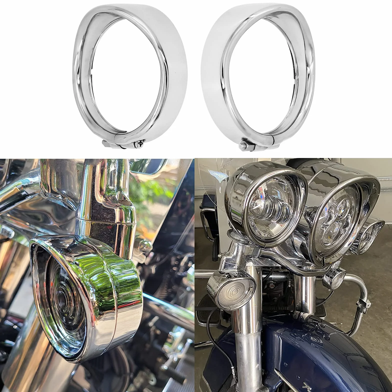 Chromowany pierścień kierunkowskazu do Harley Touring Electra Glide Road King Softail
