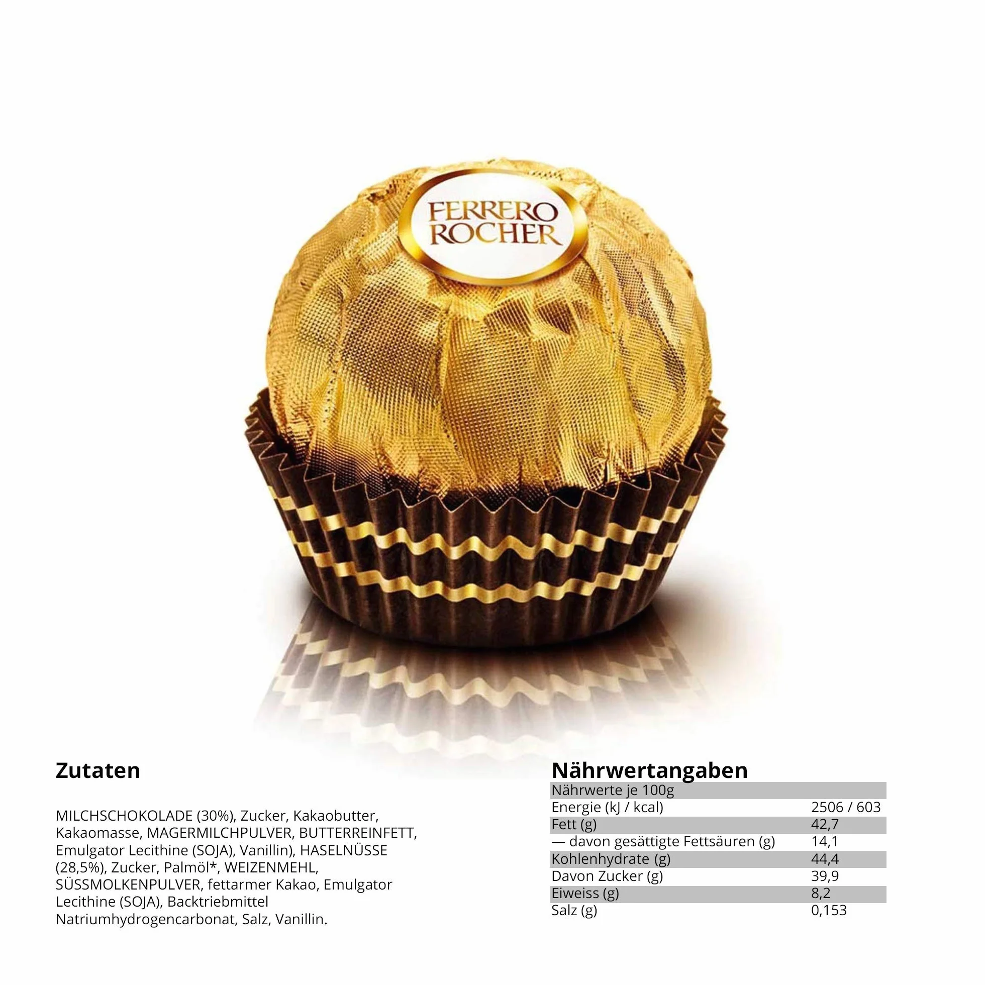 Genussleben Ferrero Rocher, 48 sztuk w pudełku prezentowym, chrupiące praliny z mleczną czekoladą i orzechem laskowym