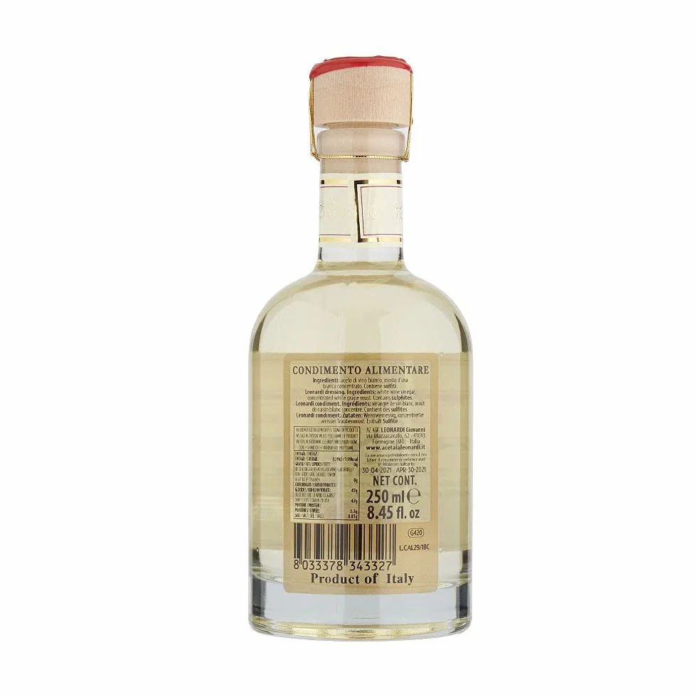 Leonardi Condimento Bianco Balsamico 250 ml Ocet Dojrzewający w Beczce z Drewna Dębowego 4 Lata