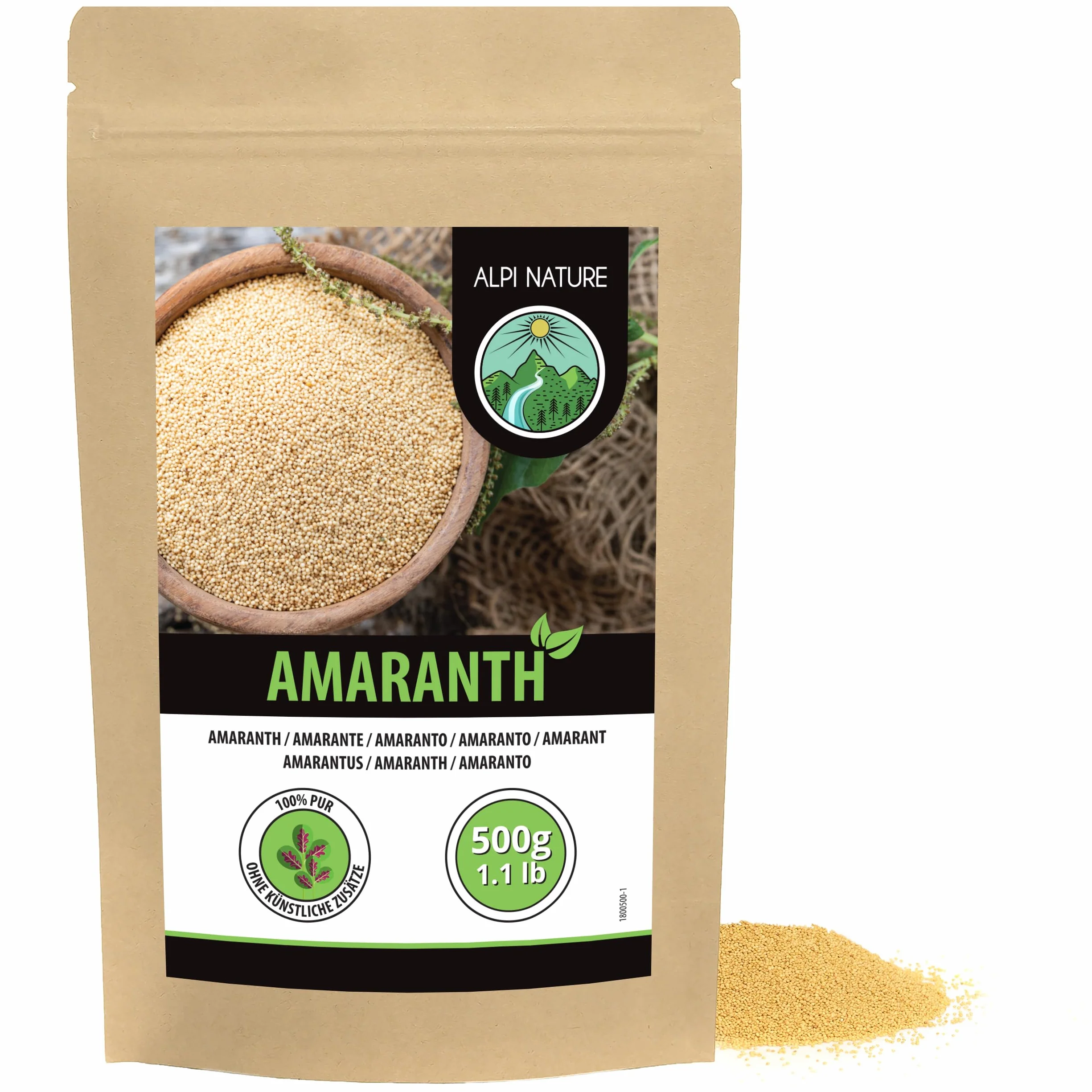 Alpi Nature Ziarno Amarantusa 500g Całe Surowe Nasiona Bezglutenowe