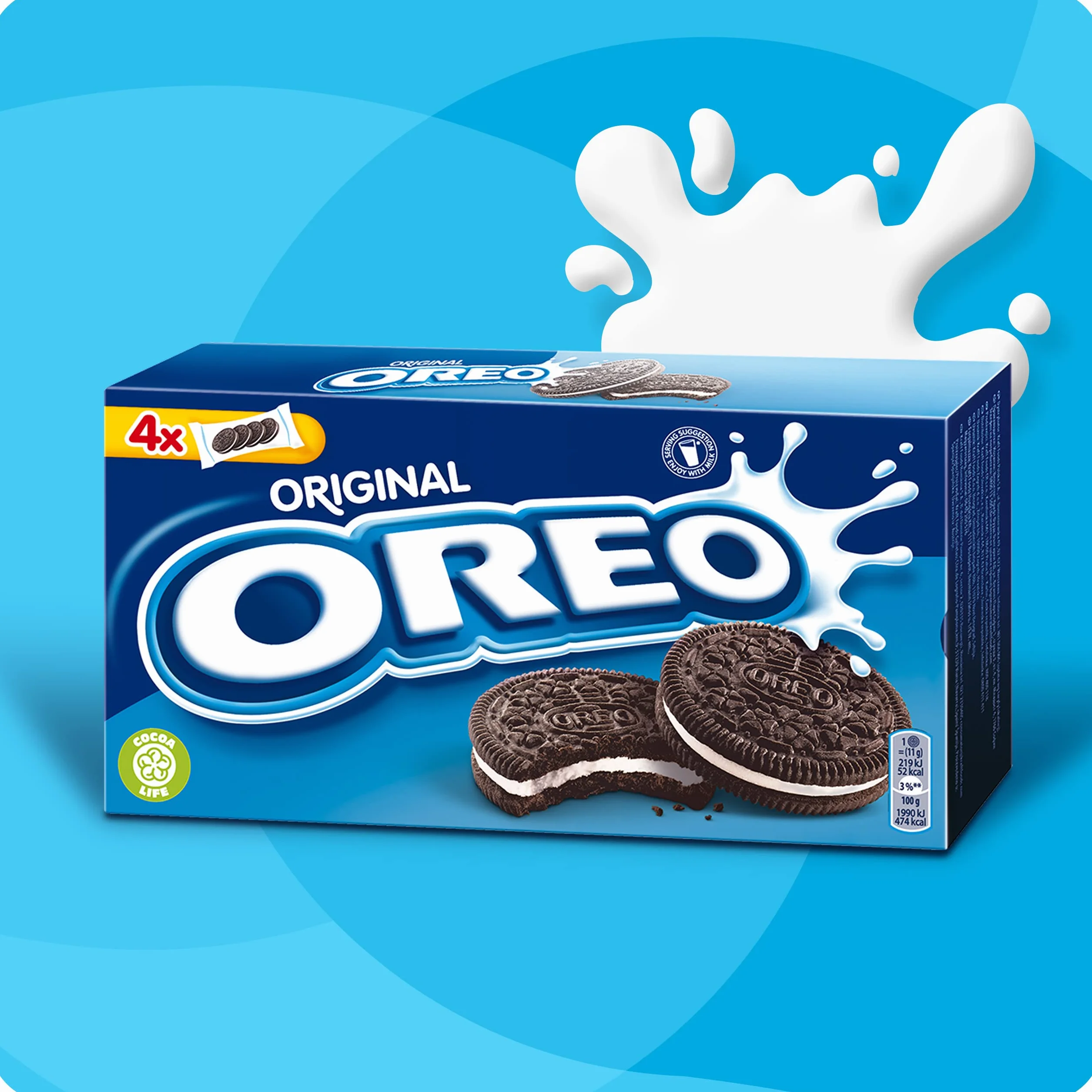 Oreo Original Ciastka kakaowe z nadzieniem o smaku waniliowym 176 g