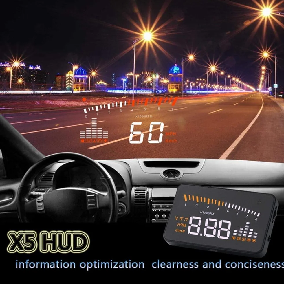KIMISS Head Up Display, OBDII HUD Head Up Display di avvertimento della velocità del proiettore a LED a colori per autocarri