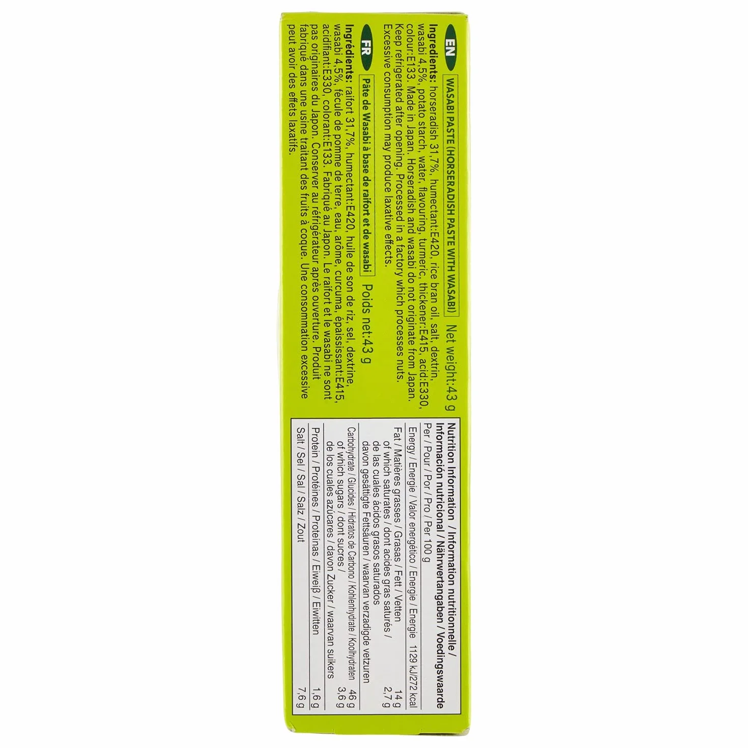 S&B Wasabi – oryginalna japońska pasta chrzanowa w tubce – do przyprawiania i marynowania żywności – z 4,5% wasabi – 5 x 43 g