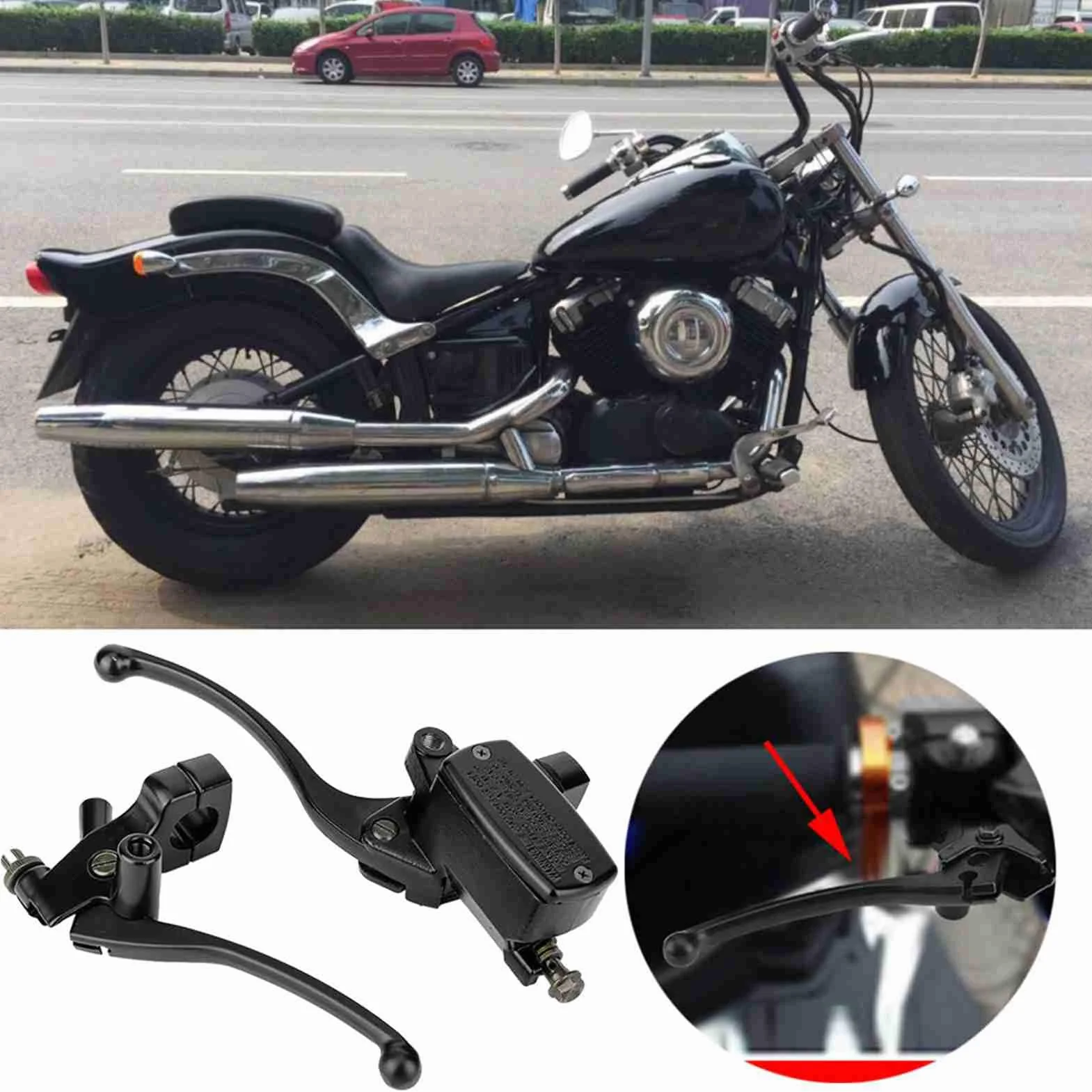 Dźwignia hamulca sprzęgła, 1 para 1 cali 25 mm hamulce motocyklowe, główny cylinder, uniwersalne dźwignie zbiornika sprzęgła hamulcowego, pasuje do Magna VLX 600 SHADOW