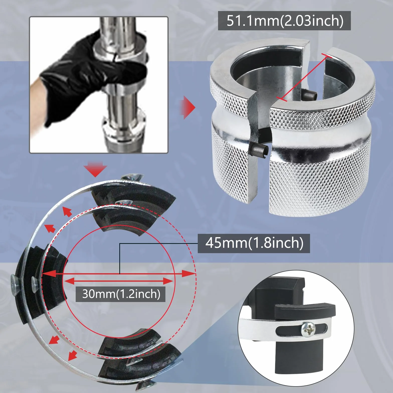 PLAYOCCAR Fork Seal Driver 30MM-45MM, regulowane narzędzie do instalacji motocykla