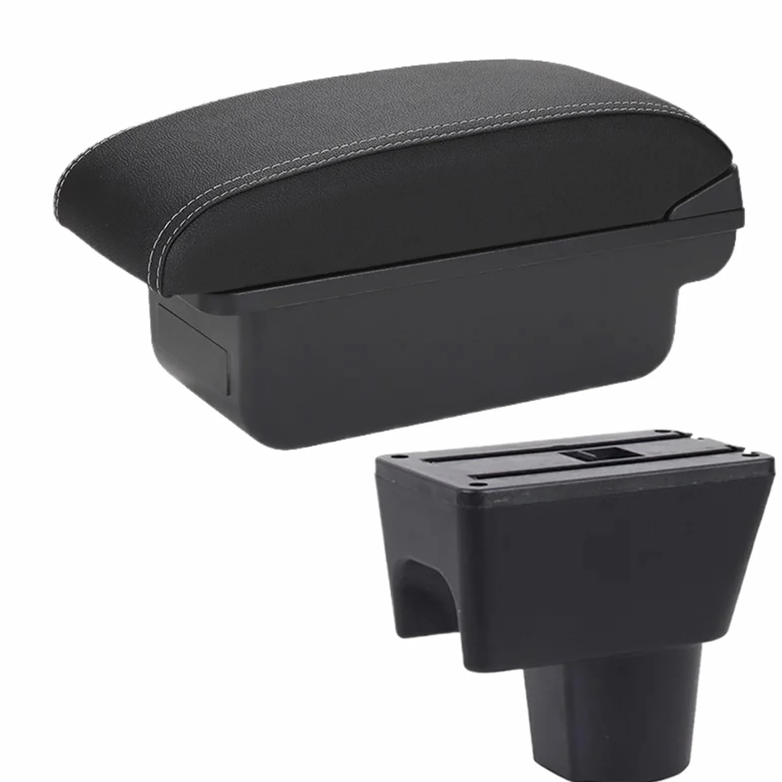 Armsteun Richter Bush Podłokietnik Pasuje Do Nissan Terrano 3 Renault Duster Oroch Car Podłokietnik Box 2012-2018 Części Schowka Akcesoria Samochodowe(C3 Black white NOUSB)