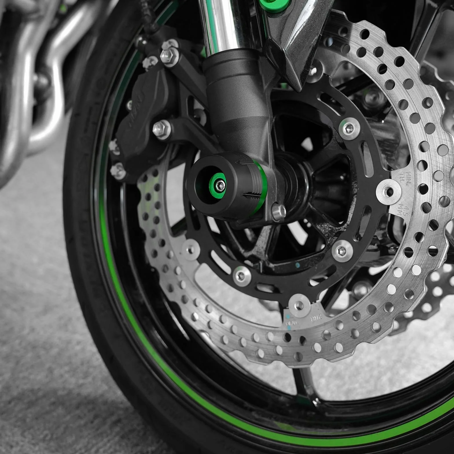 MOWOK Akcesoria motocyklowe do Kawasaki Z900 Z 900 RS SE Z650 Z750 Z800 Z1000 SX Z1000R ZX6R Ninja650 ninja1000sx versys650 oś przednia osłona widelca Crash Slider ochrona koła