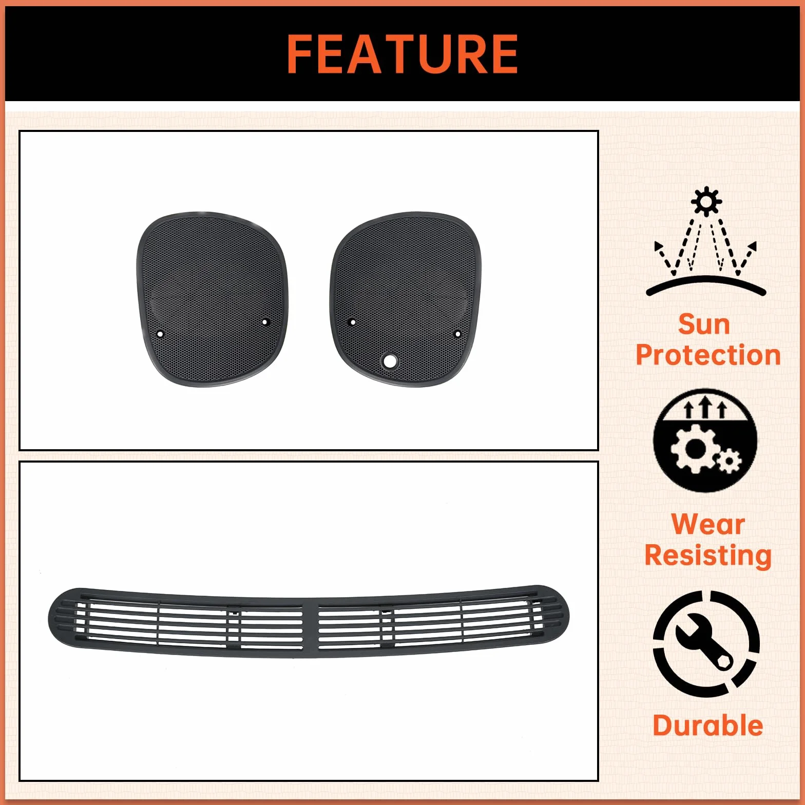 ECOTRIC Dash Defrost Vent Cover Left Right Speaker Grille Set for 1998-2005 Chevrolet S10 GMC Jimmy Sonoma/Oldsmobile Bravada/Blazer