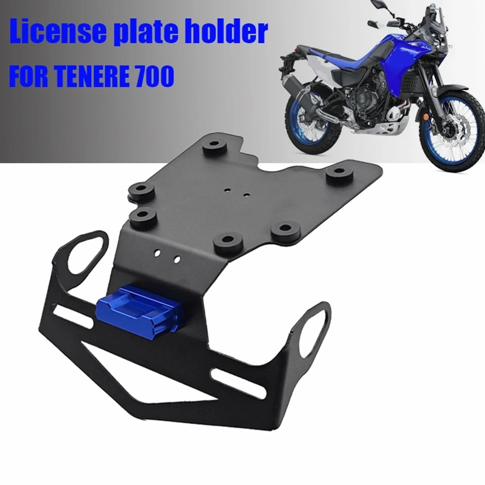 Uchwyt tablicy rejestracyjnej Yamaha Tenere 700 XTZ 700 T700 T7 2019-2024 LED Fender Motorcycle Czarny