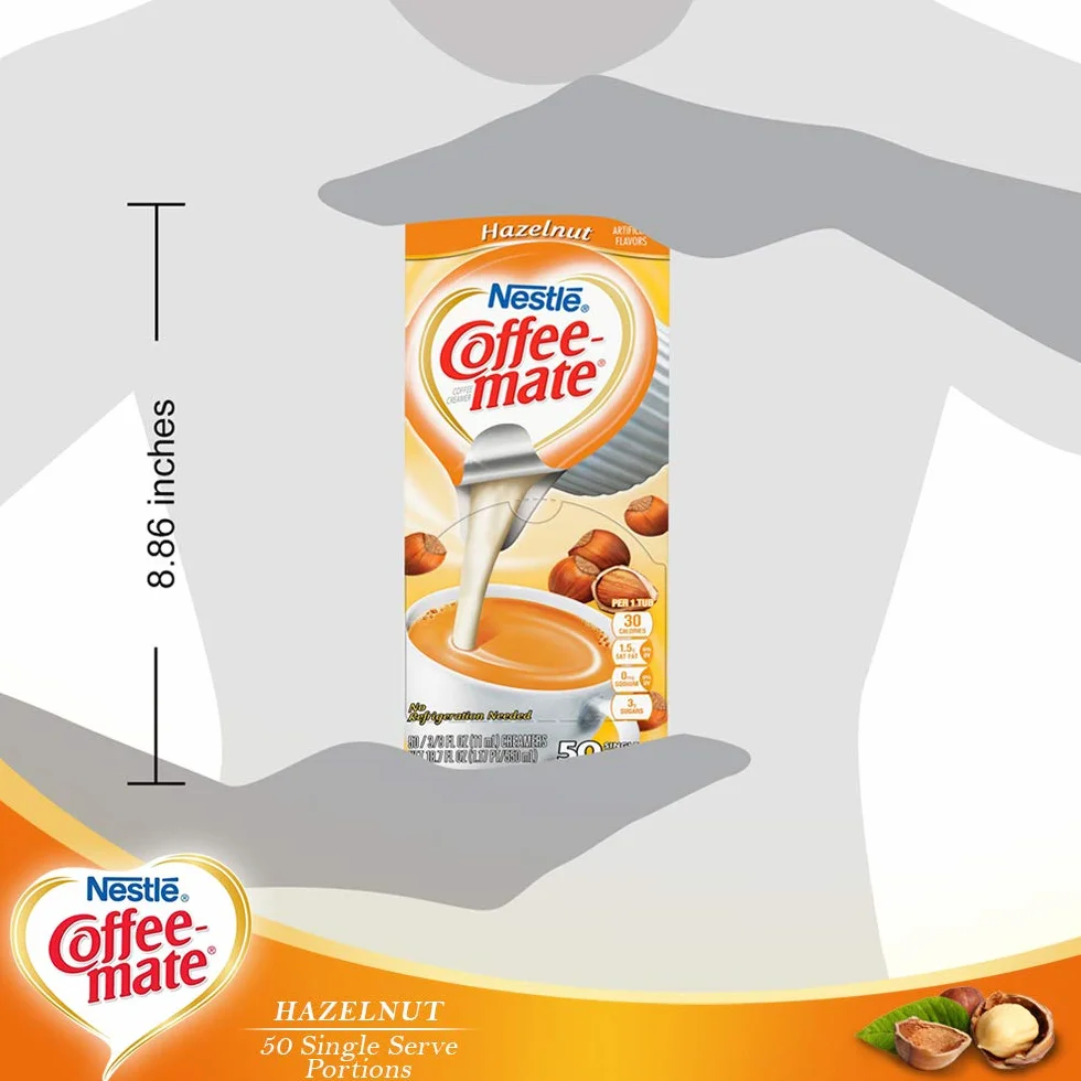 Coffee-mate krem do orzechów laskowych, 50 kremów, pudełko od Coffee-mate