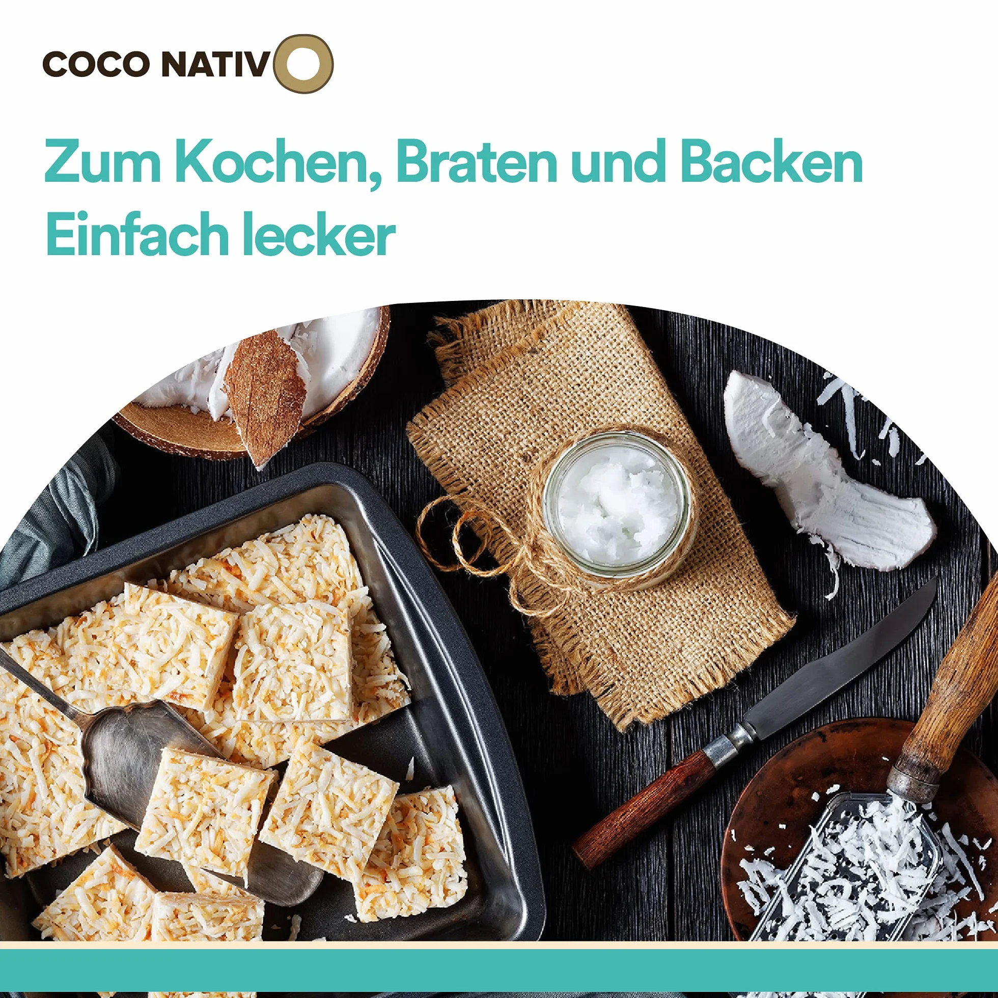 Bio Kokosöl CocoNativo - 1000mL (1L) - Bio Kokosfett, Kokosnussöl, Premium, Nativ, Kaltgepresst, Rohkostqualität, Rein (1000ml) - zum Kochen, Braten und Backen, für Haare und Haut
