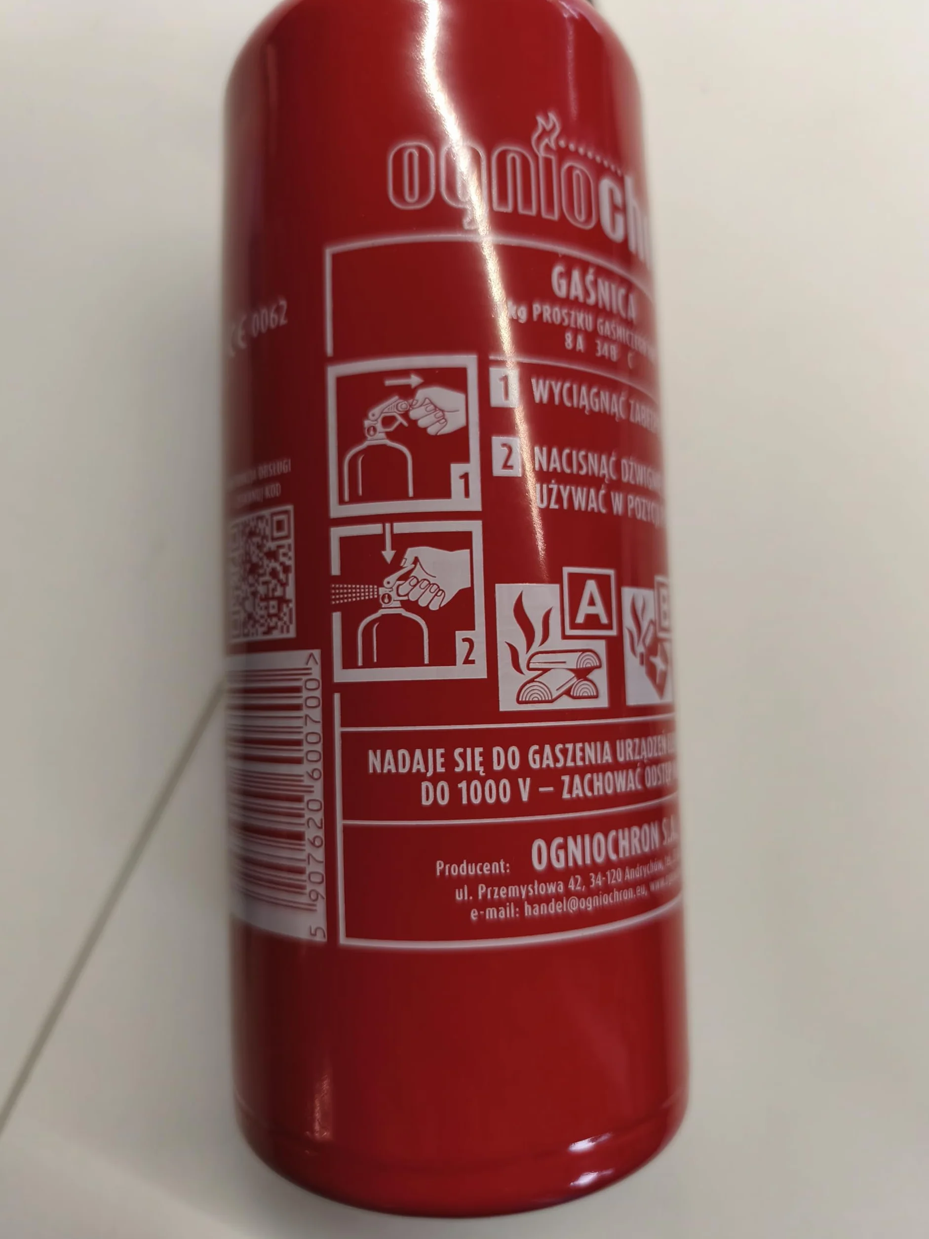 Gaśnica samochodowa 1KG z manometrem samochodowa apteczka pierwszej pomocy